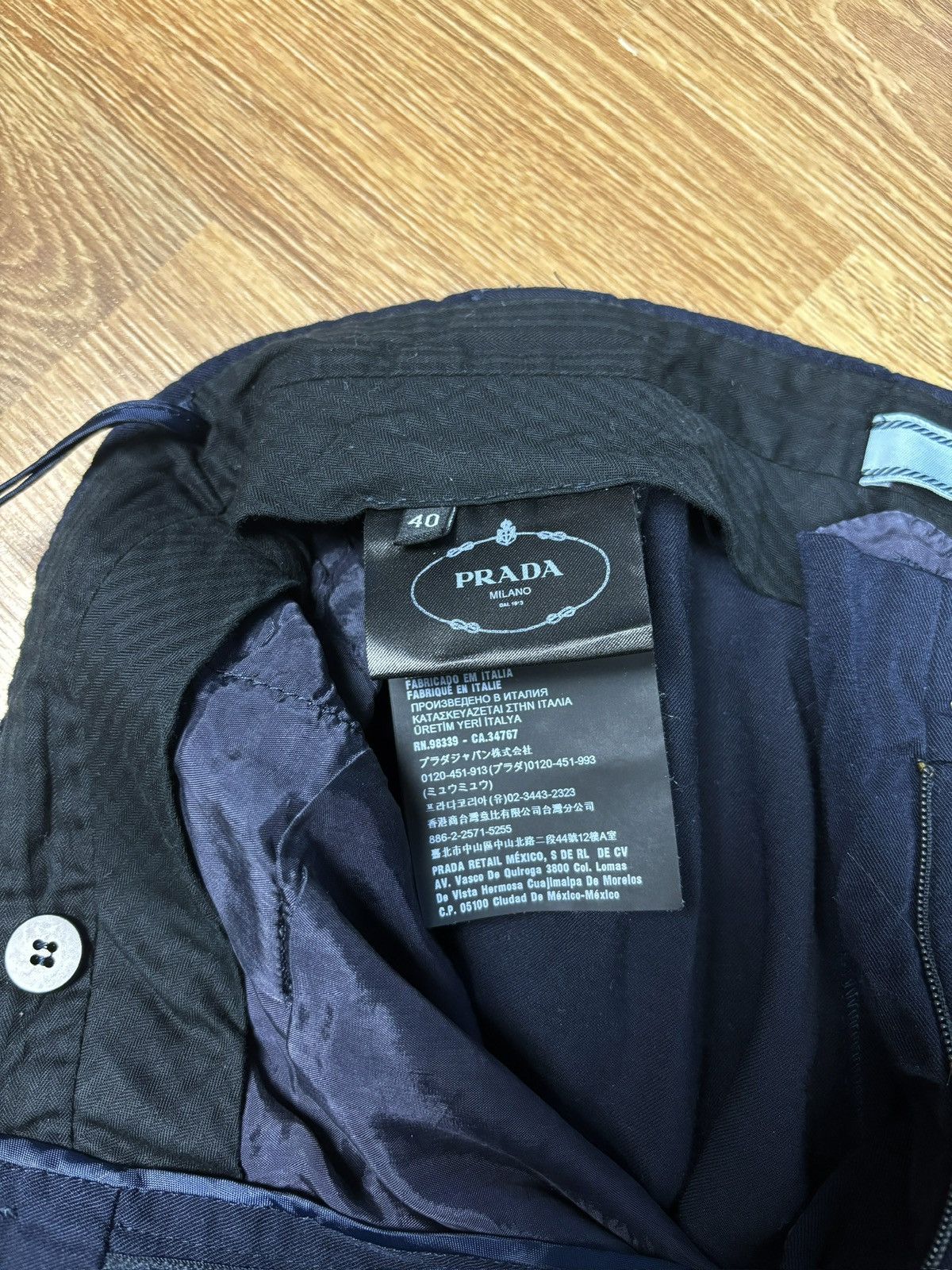 Prada Prada Milano Navy Wide Leg Pantalon Size 27" / US 4 / IT 40 - 5 Thumbnail