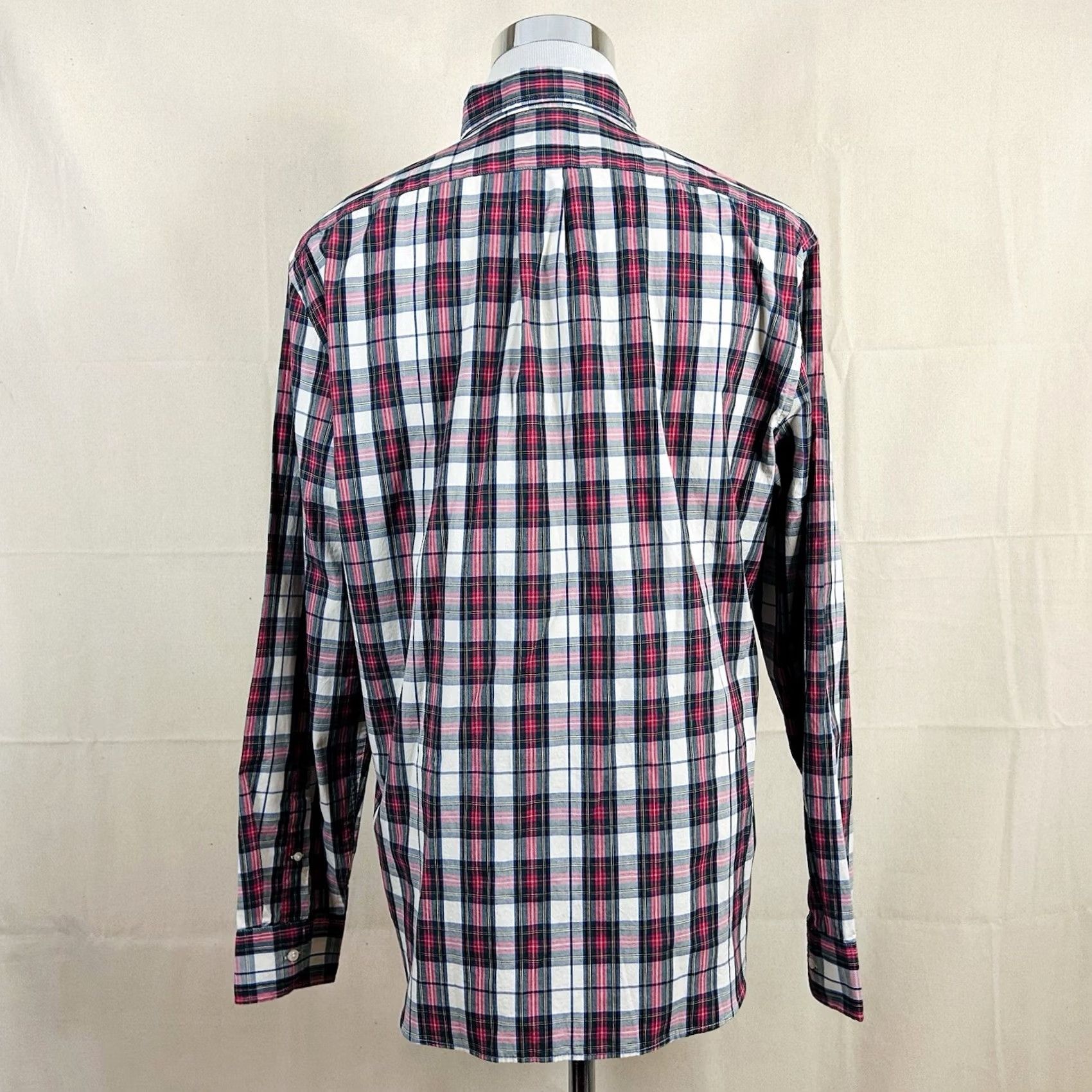 J.Crew NWT J.CREW Large Classic Fit Secret Wash Shirt Tartan Plaid Red Green Beige Size US L / EU 52-54 / 3 - 6 Thumbnail