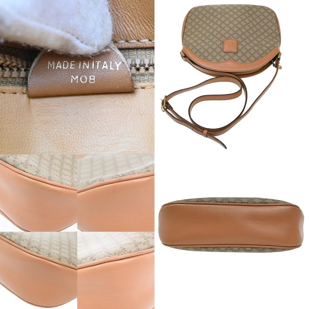 Celine Canvas And Leather Vintage Macadam Shoulder Bag Brown