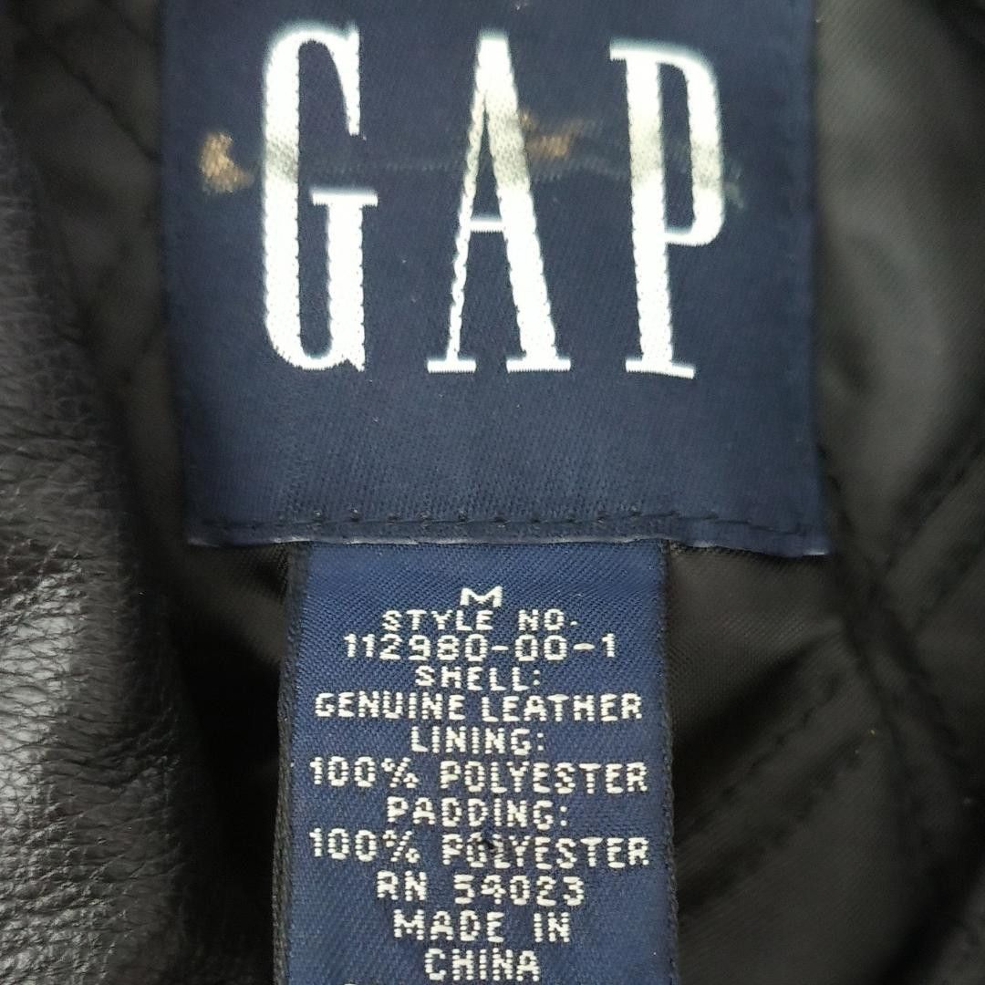 Gap Gap Men's Black Leather Y2k Vintage Peacoat Overcoat Size M Size US M / EU 48-50 / 2 - 10 Thumbnail