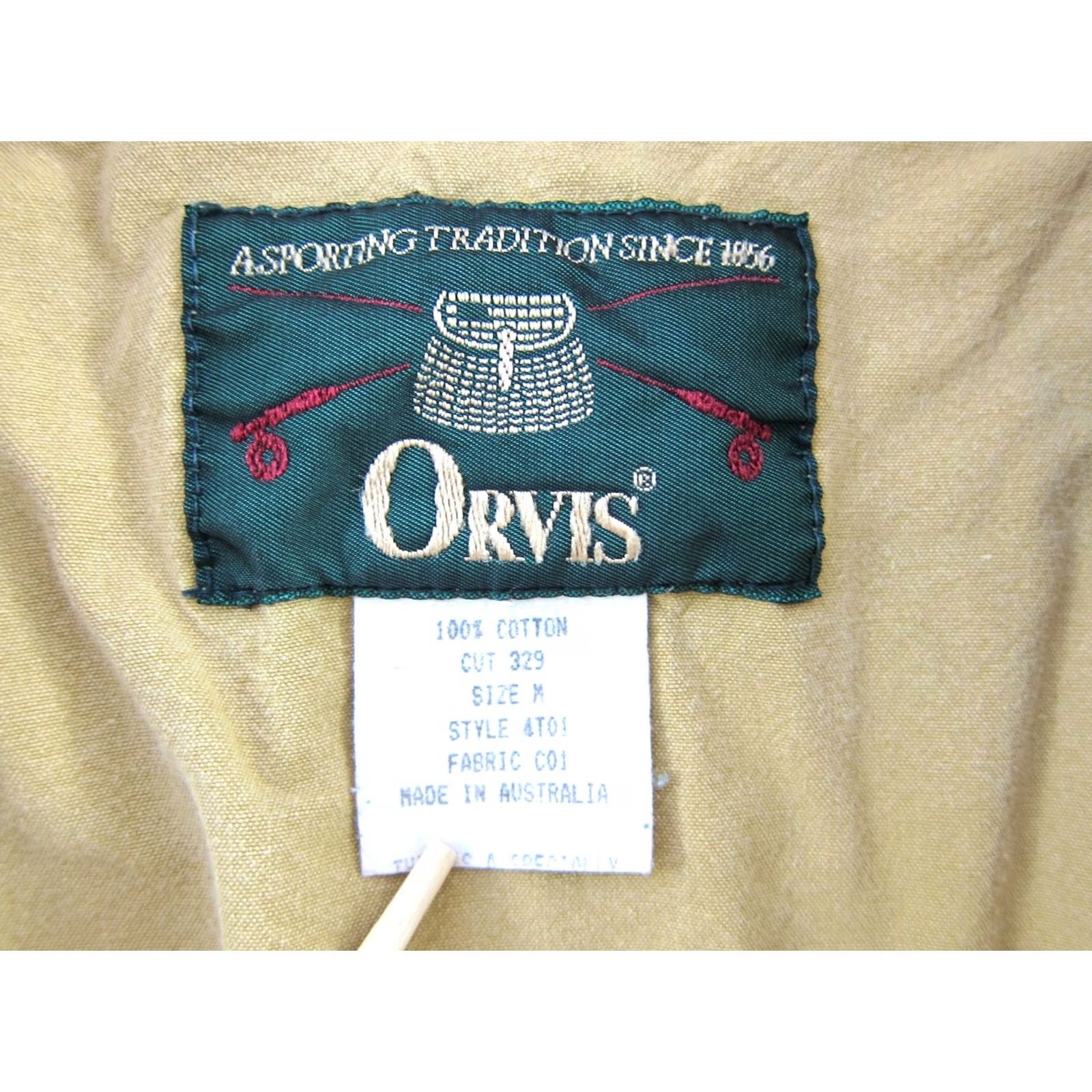 Orvis VTG Orvis Shirt Long Sleeve Button-Up Cotton Canvas Quilted Patch Made In Australia M Brown Mens Size US M / EU 48-50 / 2 - 3 Thumbnail