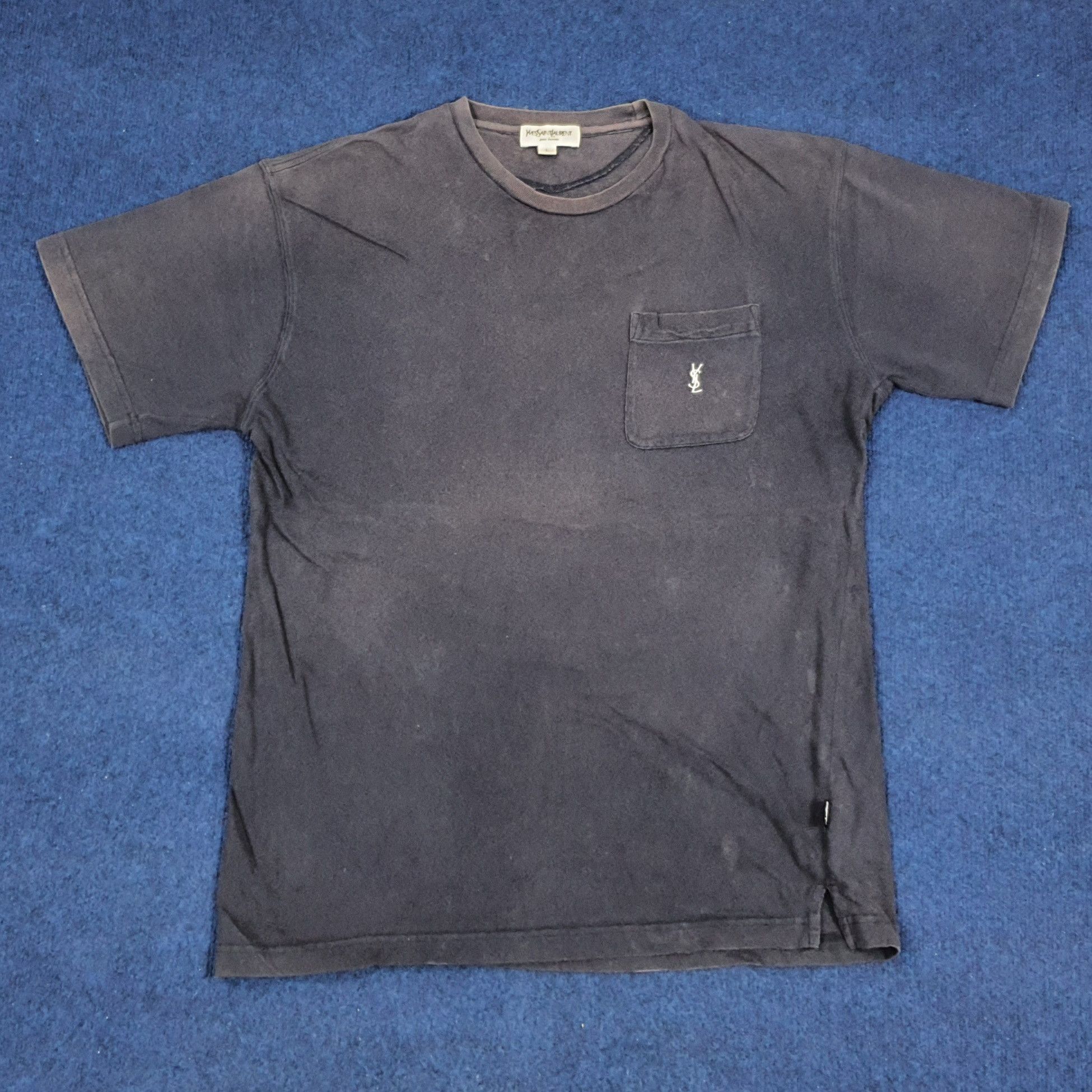 Vintage × Yves Saint Laurent Vintage Yves Saint Laurent Italian Designer Pocket Tshirt Size US L / EU 52-54 / 3 - 1 Thumbnail