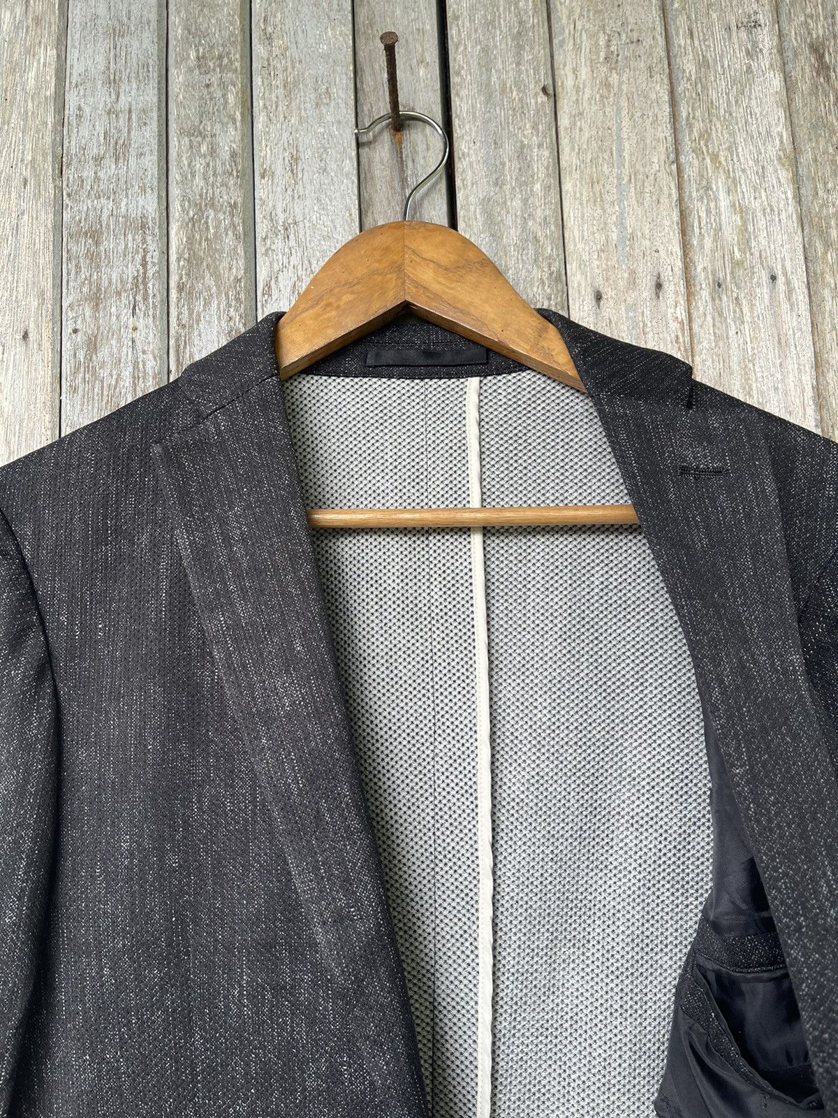 Designer Tête Homme Textured Black Blazer Jacket – Size L Size US M / EU 48-50 / 2 - 15 Thumbnail