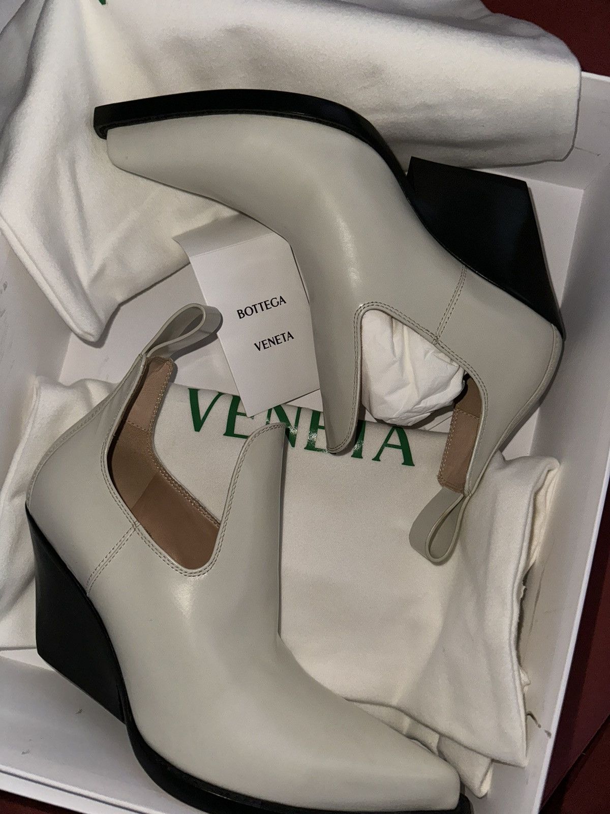 Bottega Veneta Bottega Veneta off white low western boots, 5.5 US Size US 6.5 / IT 36.5 - 8 Thumbnail