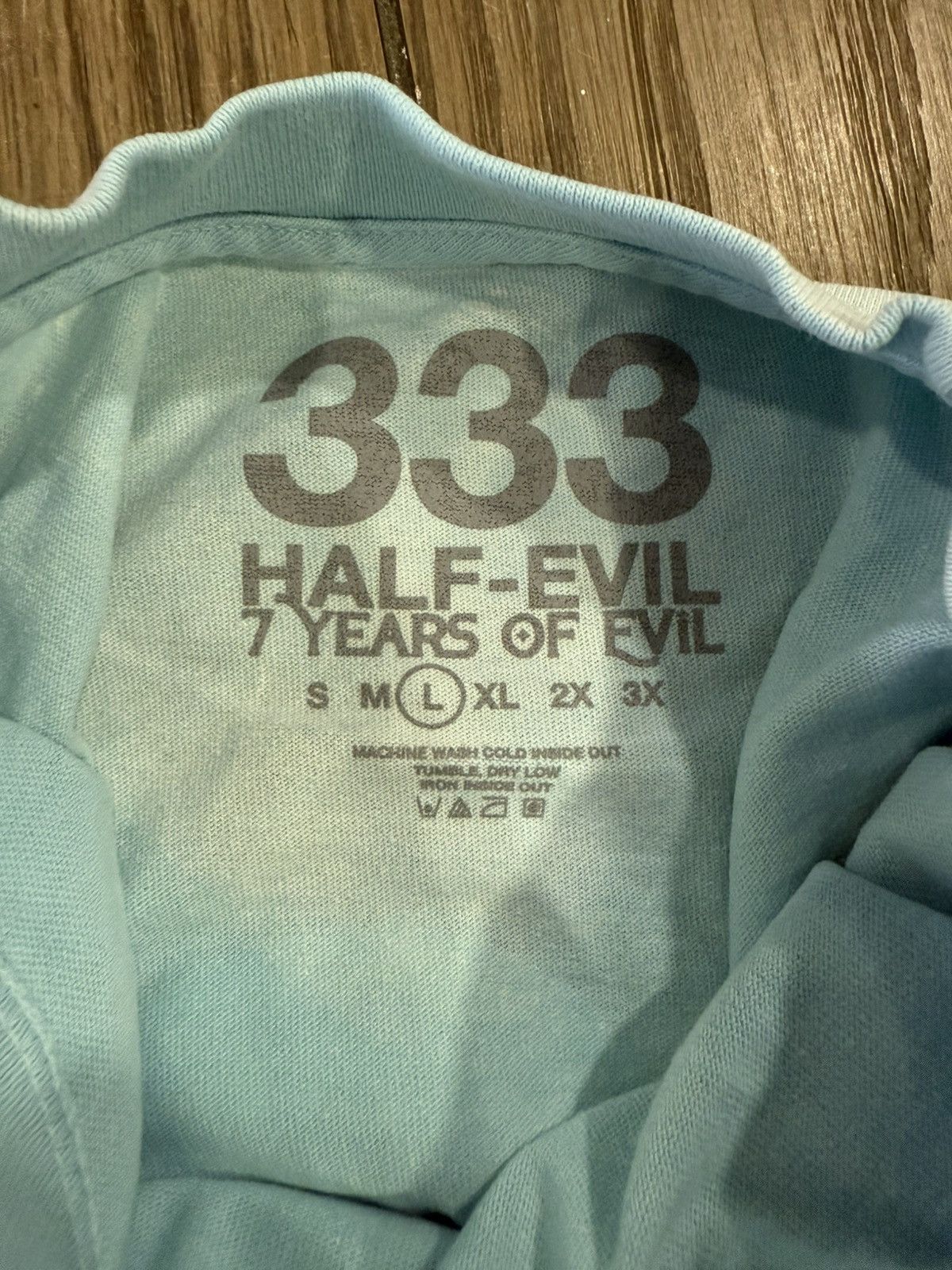 Half Evil ⚡️ Half Evil 333 Cloud Logo Vintage Blue Tee Size Large ⚡️ Size US L / EU 52-54 / 3 - 5 Thumbnail