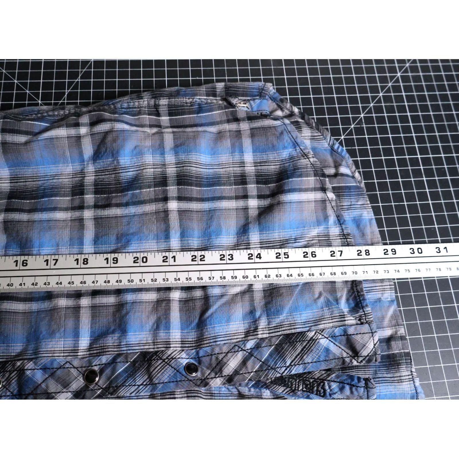 Vintage Rock & Roll Cowboy Shirt Men's Large Blue Plaid Pearl Snap Roll Tab Sleeves Size US L / EU 52-54 / 3 - 6 Thumbnail