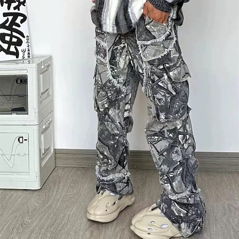 Flared Camo Jeans Cargo Pant
