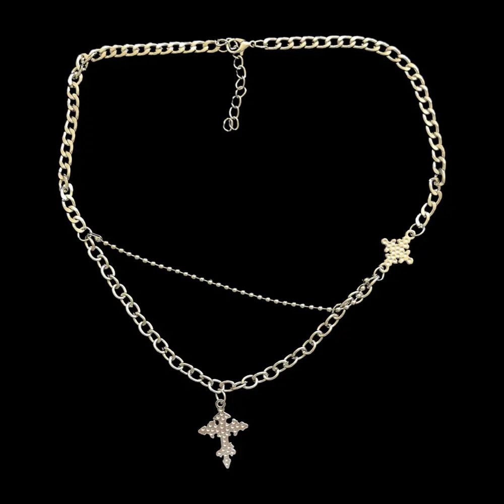 Jewelry Cross Chain Necklace Punk Y2K Size ONE SIZE - 4 Thumbnail