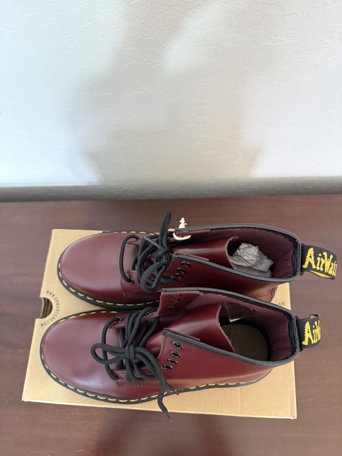 Dr. Martens NWT Dr. Martens 1460 Smooth Leather Lace Up Cherry Red Boots Size US 8 / EU 41 - 10 Thumbnail