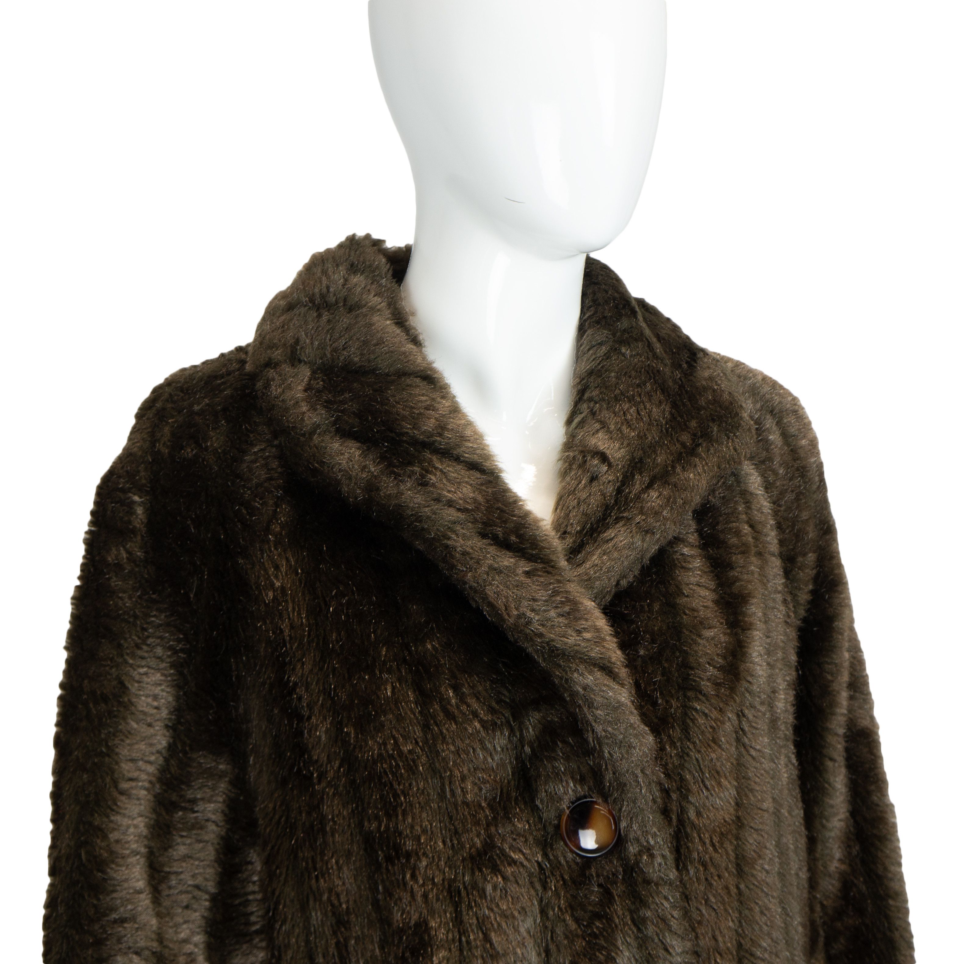 Versace VERSACE Jeans Couture Brown Fur Coat Vintage 90s 00s Size L / US 10 / IT 46 - 3 Thumbnail