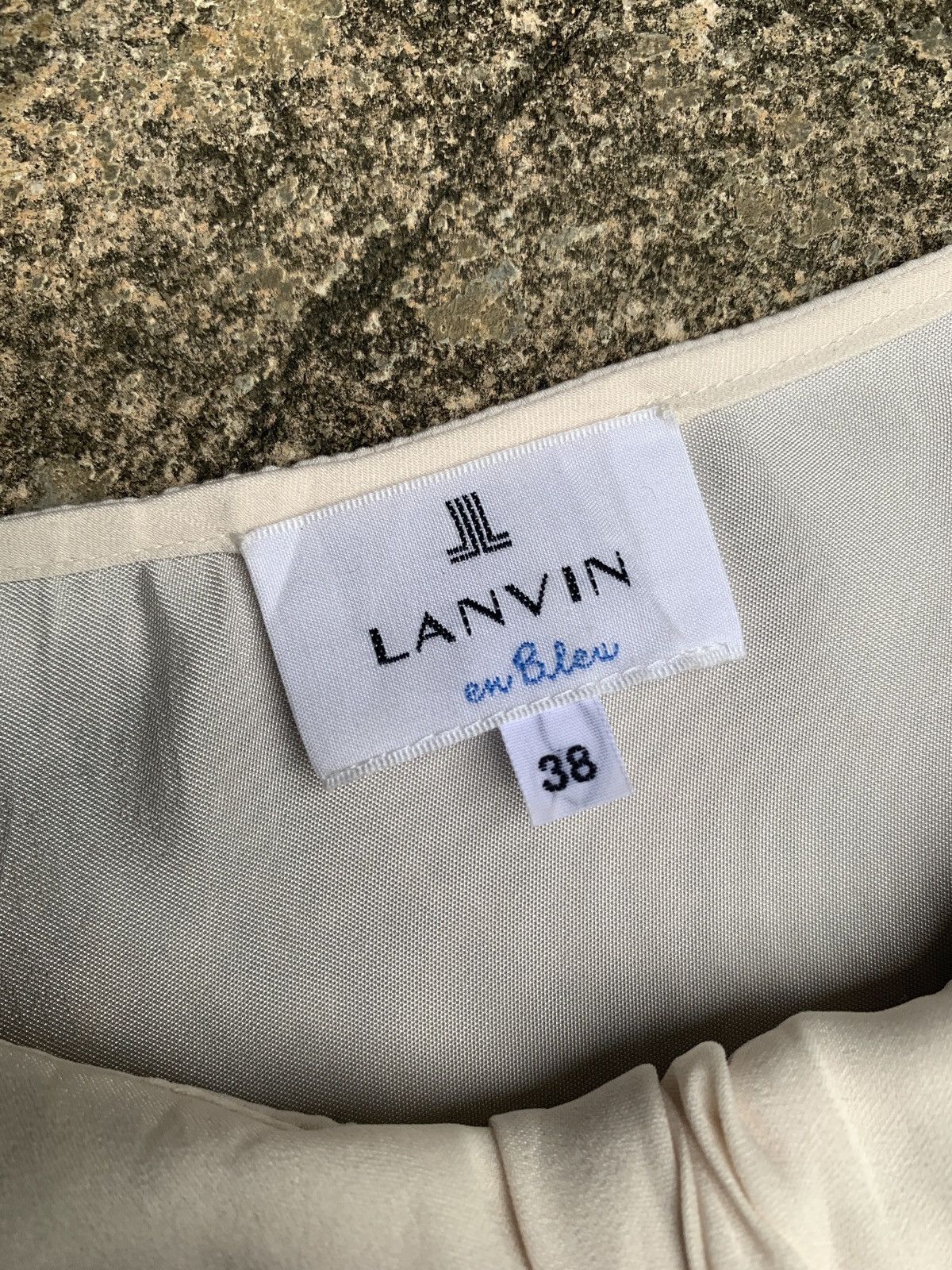 Lanvin Lanvin en Bleu Off White Bowtie Present Shortsleeve Blouse Size M / US 6-8 / IT 42-44 - 6 Thumbnail
