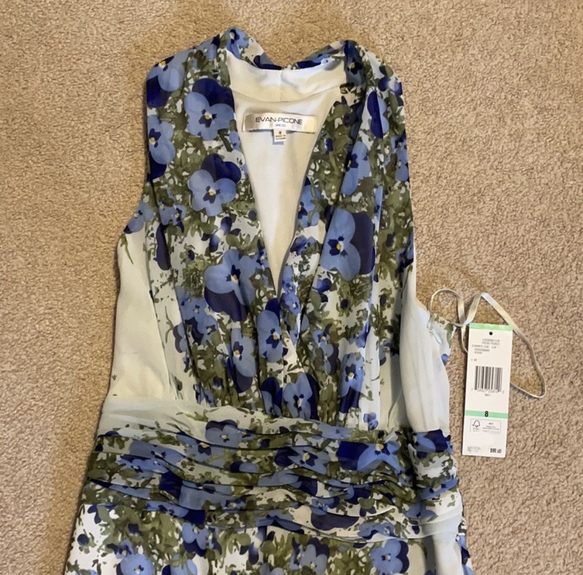 Evan Picone Evan Picone Blue Flowery Dress Size M / US 6-8 / IT 42-44 - 4 Thumbnail