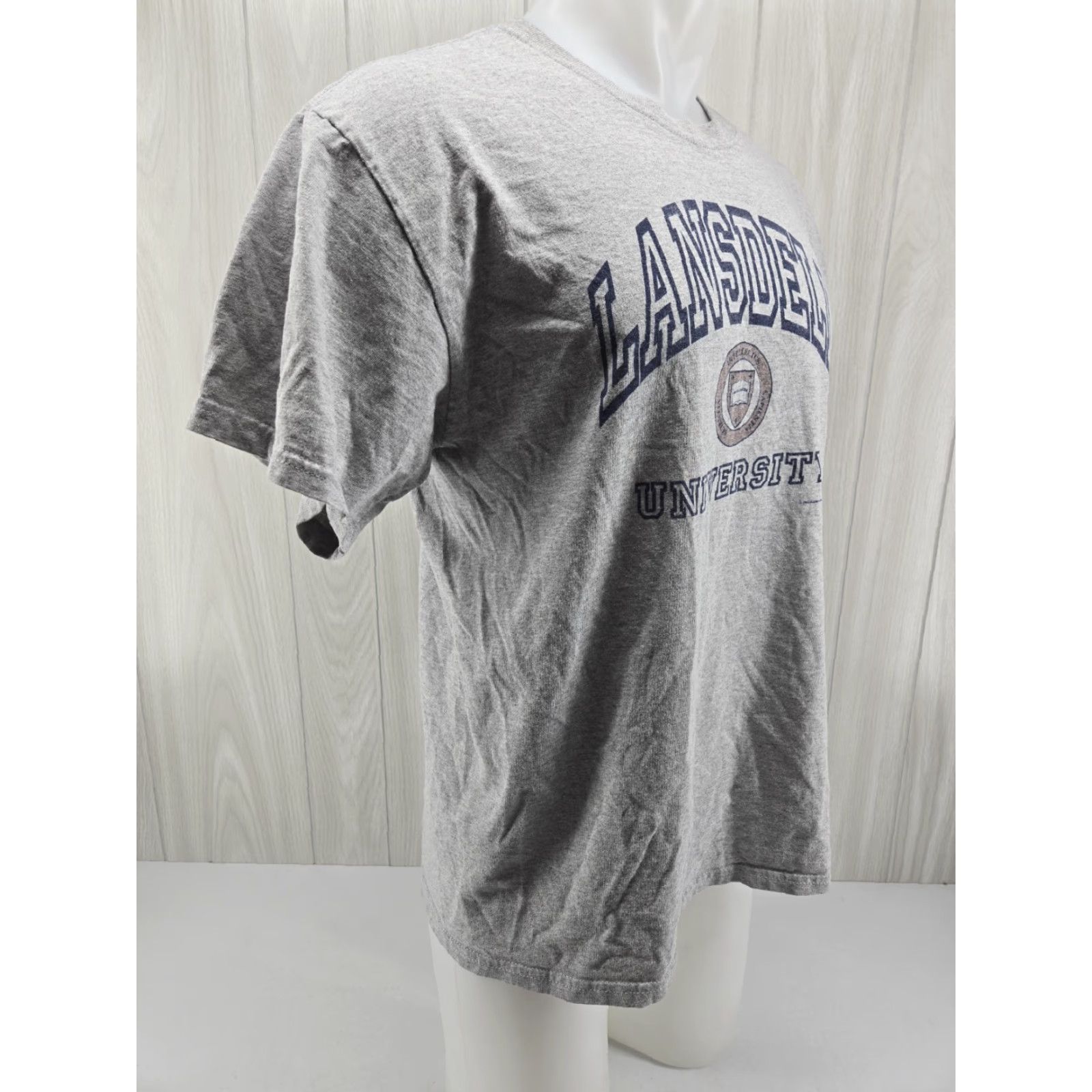 Gildan Lansdell University T Shirt Gray Large Mens Short Sleeve Cotton Blend Graphic Print N/A Size US L / EU 52-54 / 3 - 6 Thumbnail