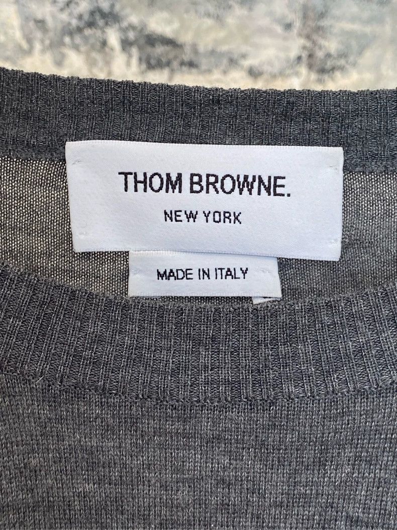 Thom Browne THOM BROWNE Classic Grey All Wool T-Shirt 2502-Nextarrow Size US L / EU 52-54 / 3 - 5 Thumbnail