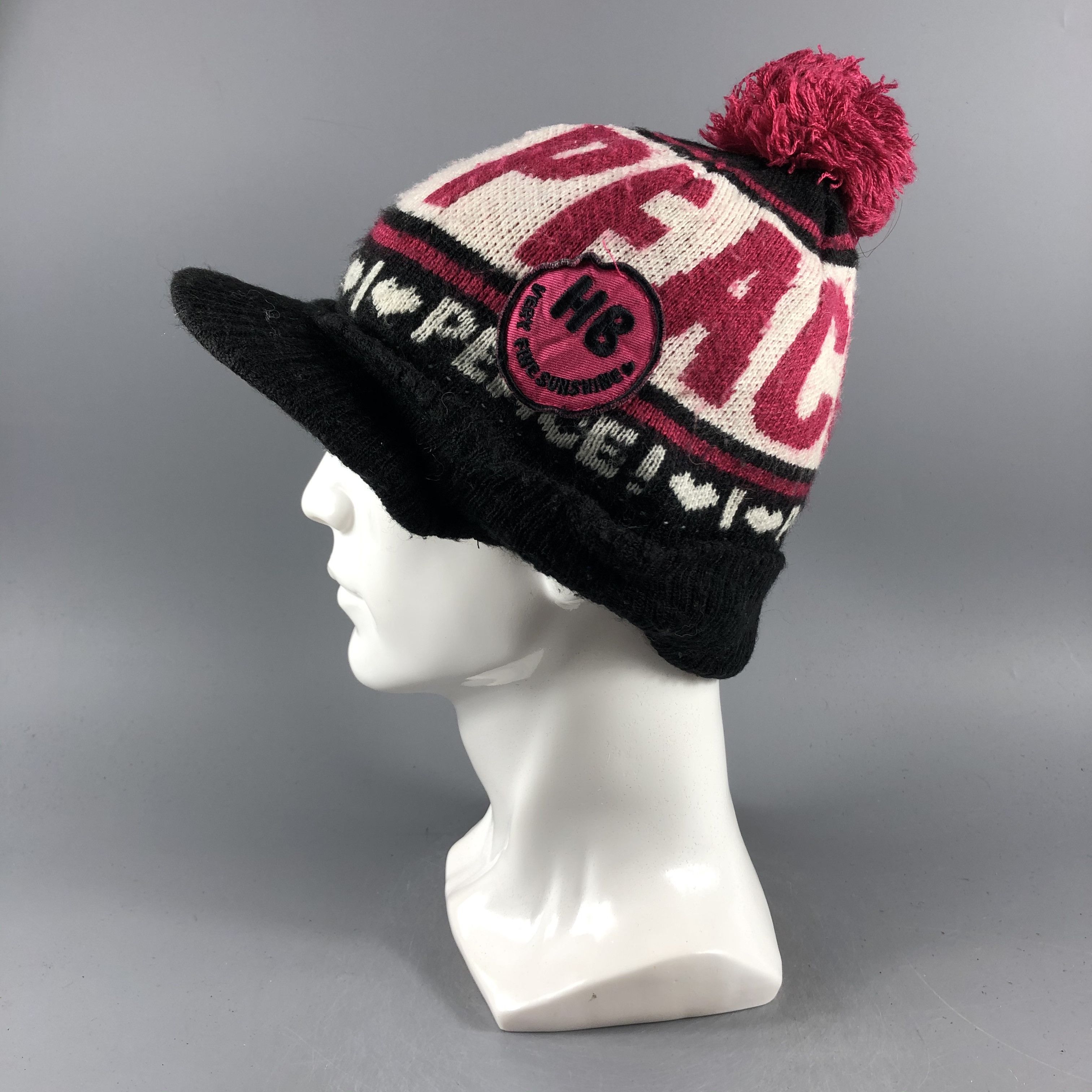 Japanese Brand × Vintage Womens Peace Visor Beanie Snow Hat Snow Cap -D653 Size ONE SIZE - 1 Thumbnail