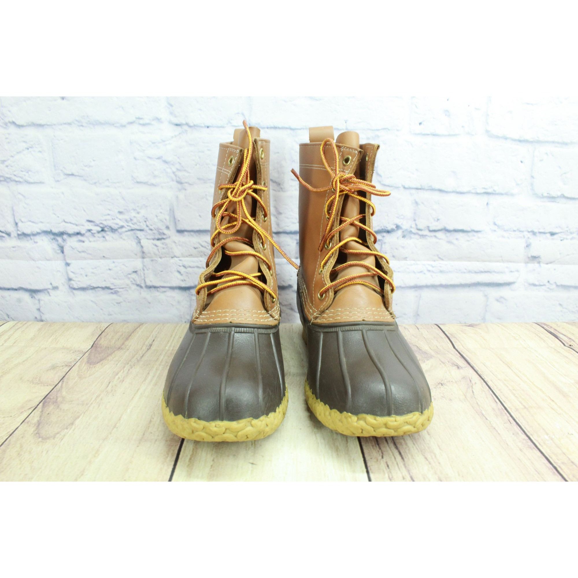 L.L. Bean × Leather LL Bean Women's Leather Insulated Mid Calf Duck Boots Size US 8 / IT 38 - 4 Thumbnail