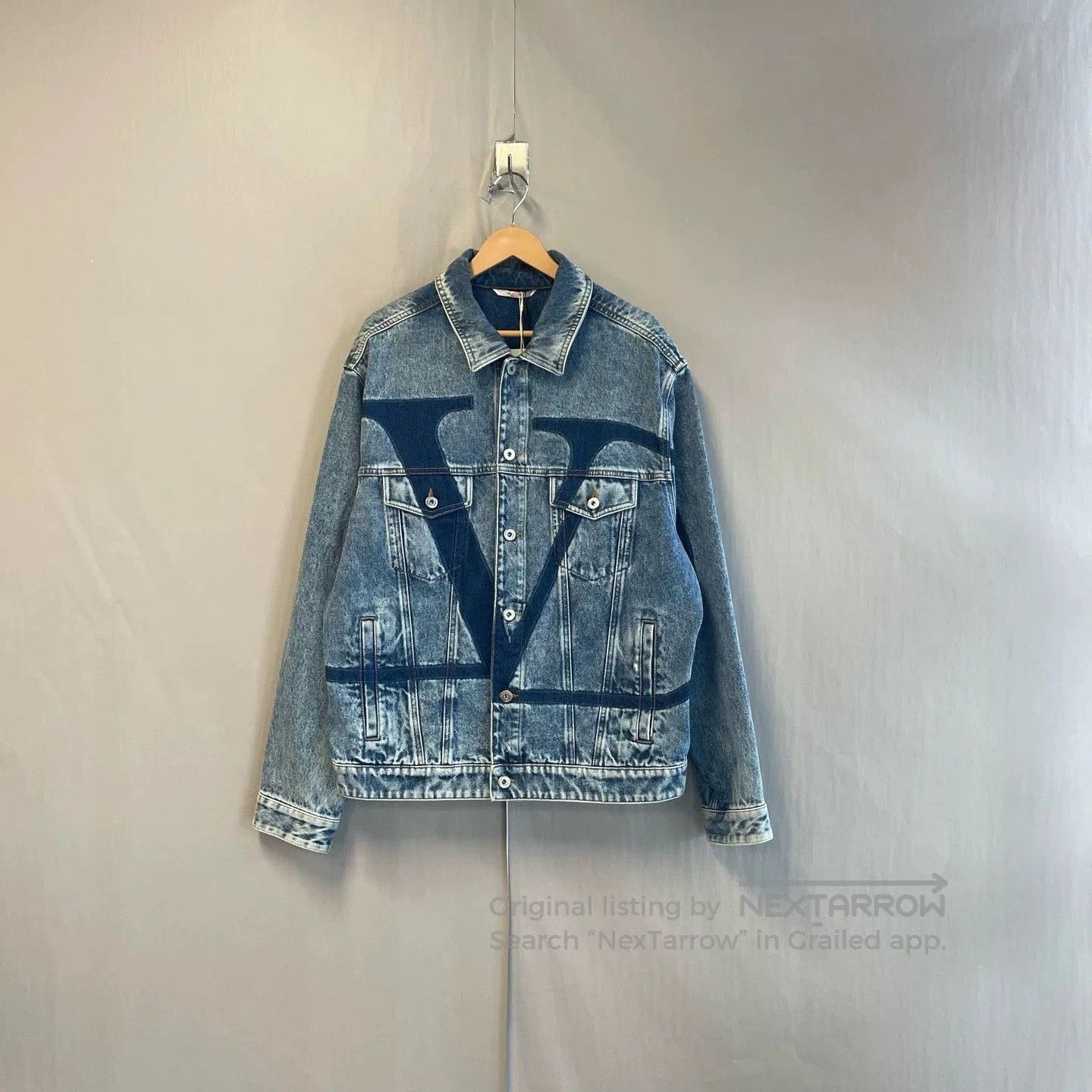 Valentino Big V Logo Denim Jacket.