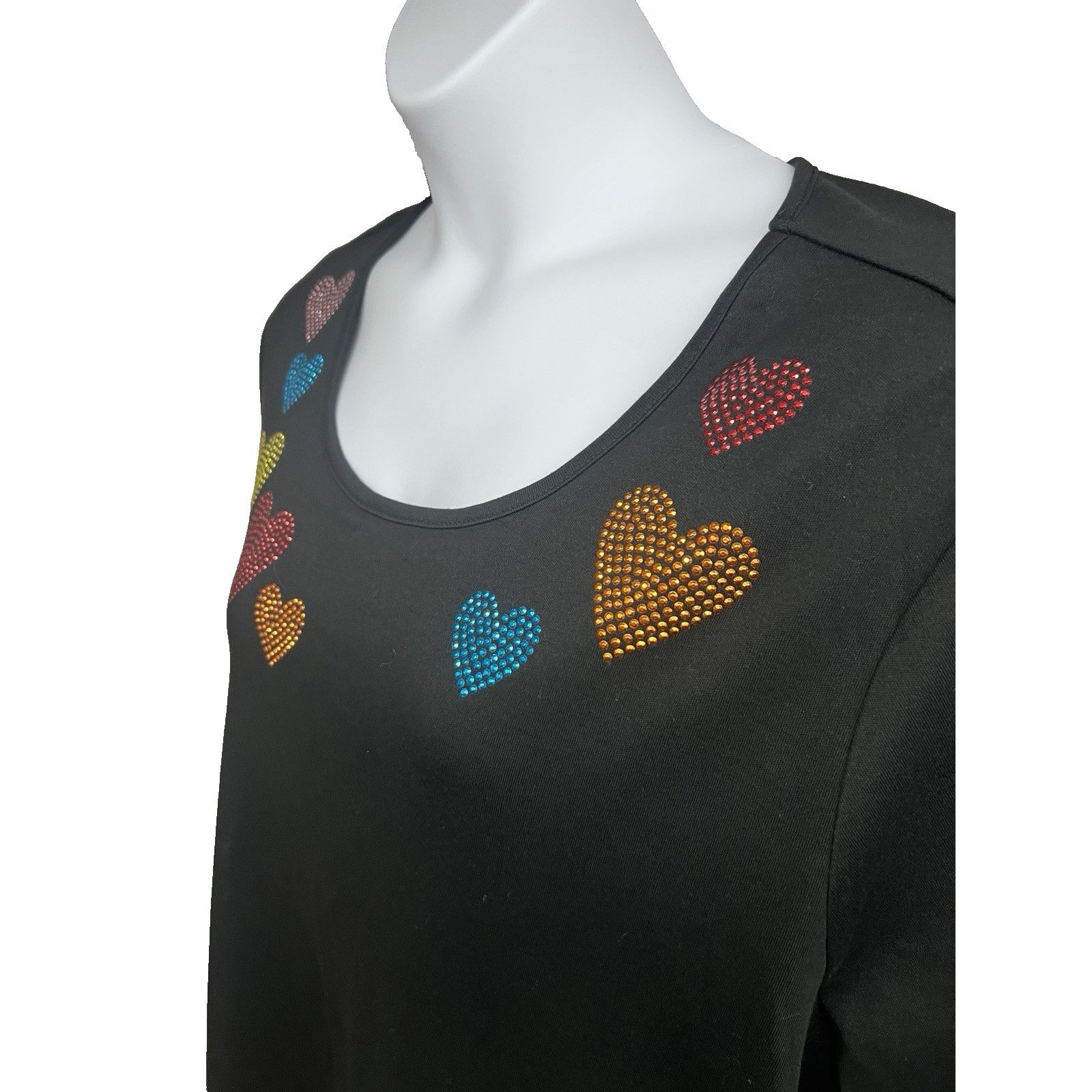 Quacker Factory Quacker Factory Black Pullover Top Womens 3X Rhinestones New Size 3XL / US 20-22 - 5 Thumbnail