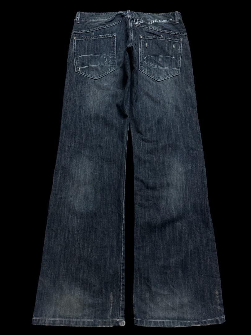 FLARE Japanese Mudwash Distressed Bootcut Dark Denim Jeans