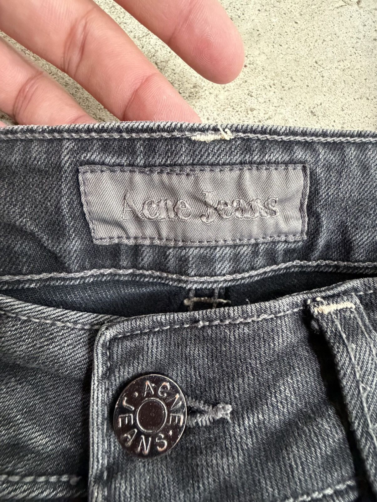 Acne Studios Hex Discash Black Leather Patch Denim Jeans Size US 28 / EU 44 - 4 Thumbnail