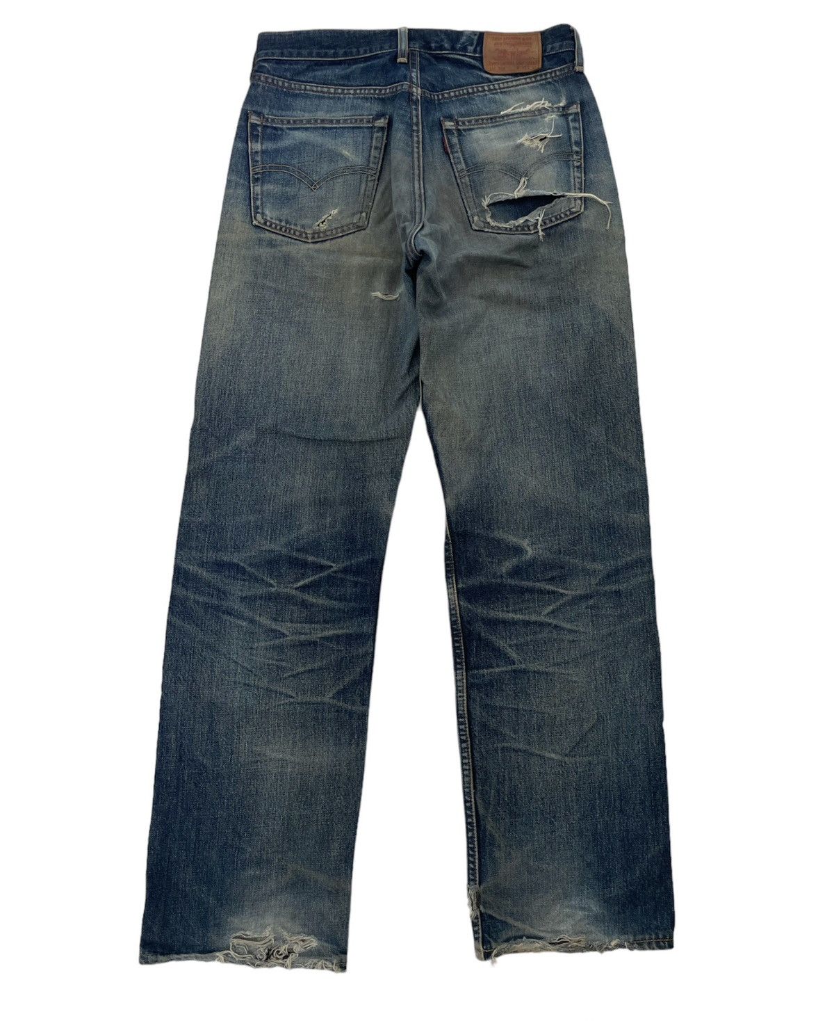 Levi's × Vintage VINTAGE 90s LEVIS THRASHED & DISTRESSED JEANS Size US 31 - 2 Thumbnail