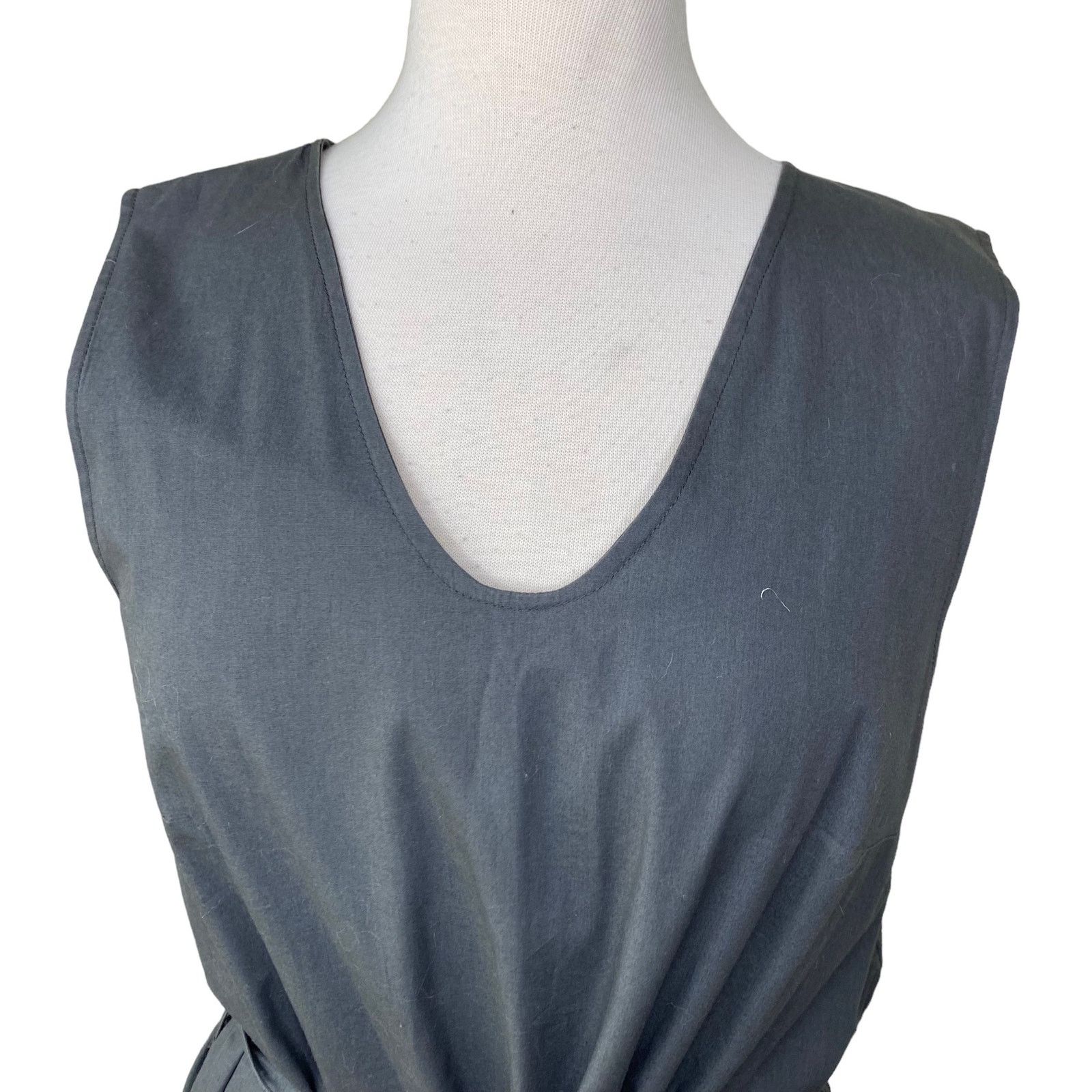 Kowtow KOWTOW Belted Scoop Neck Sleeveless Maxi Dress Gray Medium Size M / US 6-8 / IT 42-44 - 2 Thumbnail