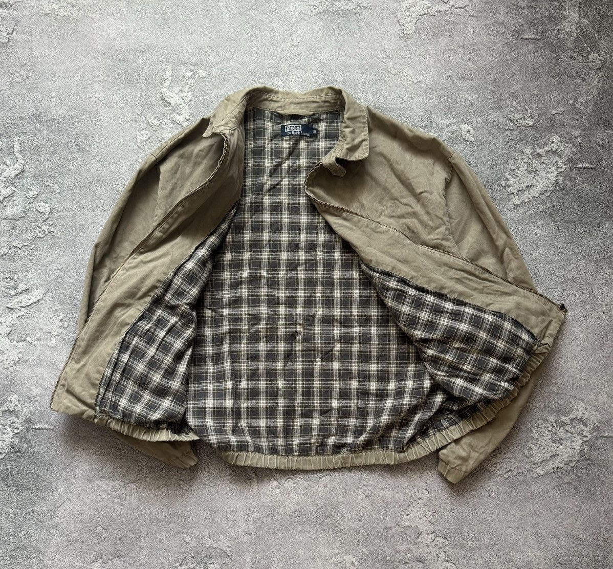 Polo Ralph Lauren × Vintage Polo Ralph Lauren XL 90s zip jacket bomber beige long sleeve Size US XL / EU 56 / 4 - 13 Thumbnail
