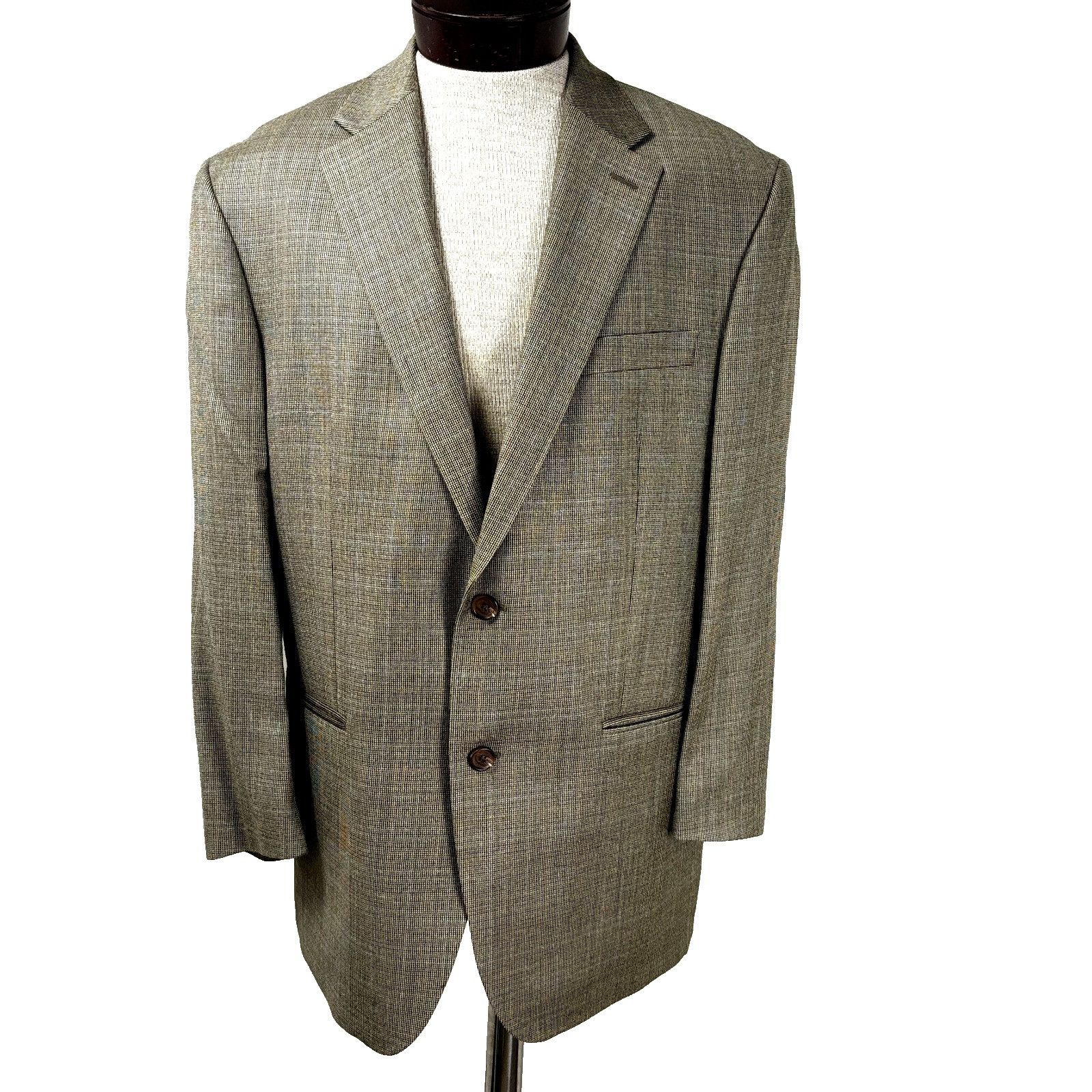 Ralph Lauren RALPH LAUREN Men's Sport Coat Windowpane Tan Blazer Sz 42R S Size 42R - 1 Thumbnail