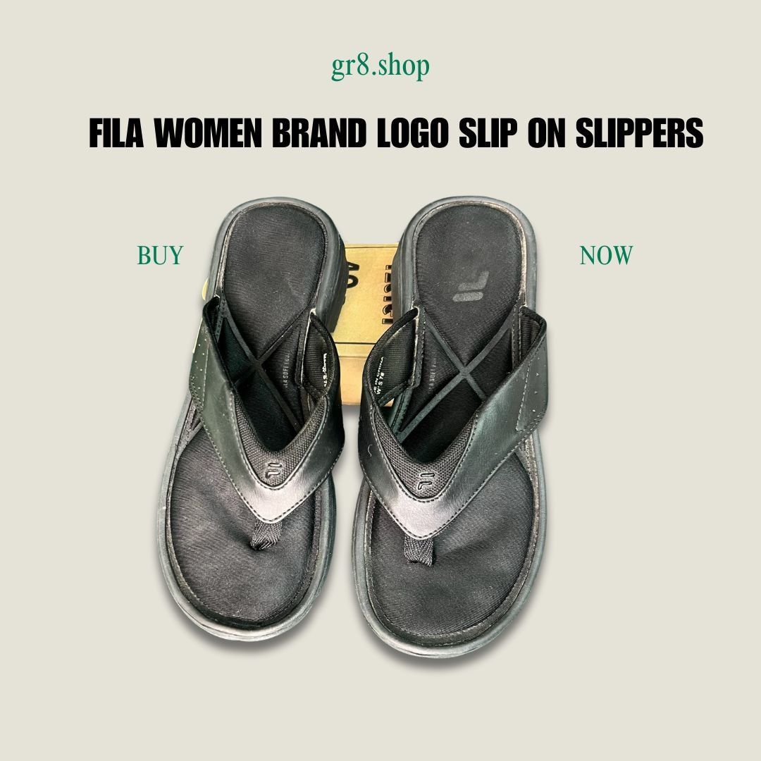 Fila Fila Womens Logo Slip-On Sandals Black Size 7 Comfortable & Size US 7 / IT 37 - 1 Thumbnail