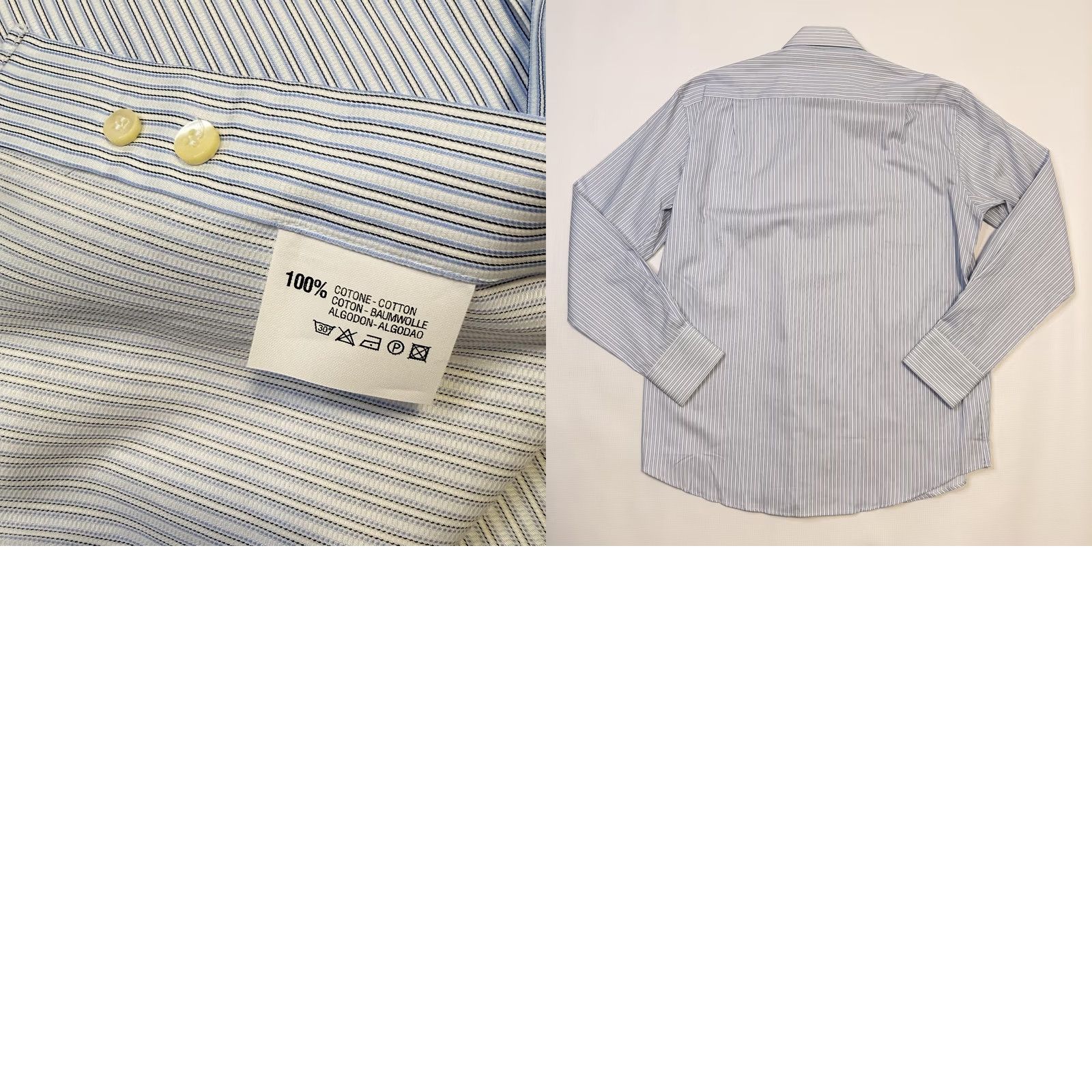 Missoni Missoni Dress Shirt Mens 16.5 Blue Stripe 100% Cotton Button Front Long Sleeve Shirt Size 46R - 8 Thumbnail