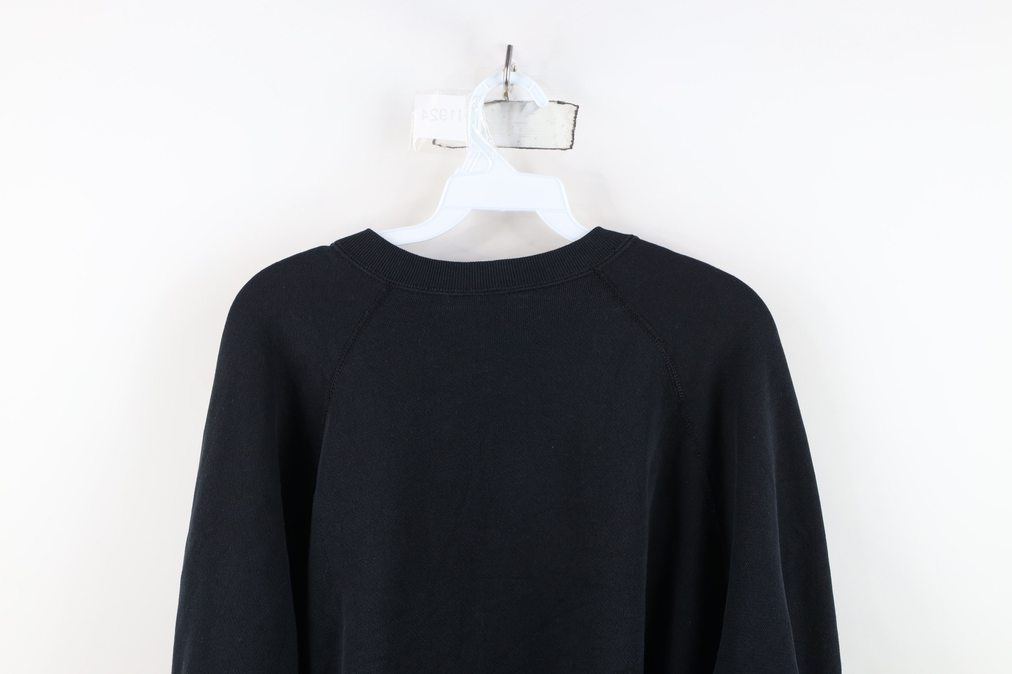 Vintage Vintage 80s 90s Distressed Blank Gusset Sweatshirt Black USA Size US XL / EU 56 / 4 - 11 Thumbnail