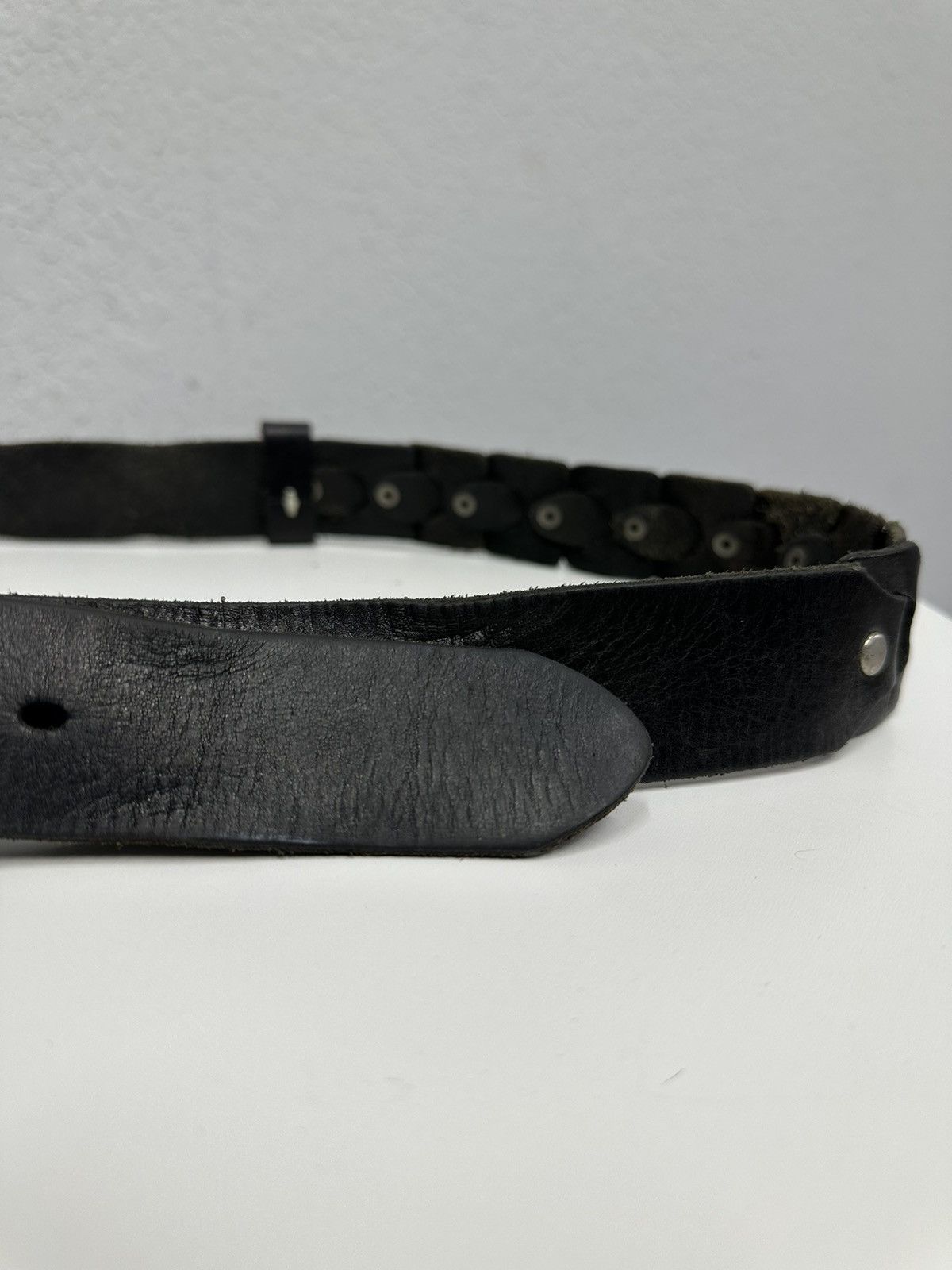 B.B. Simon Vintage Leather Bottega Veneta Belts Y2k Diesel style Rare Size ONE SIZE - 3 Thumbnail