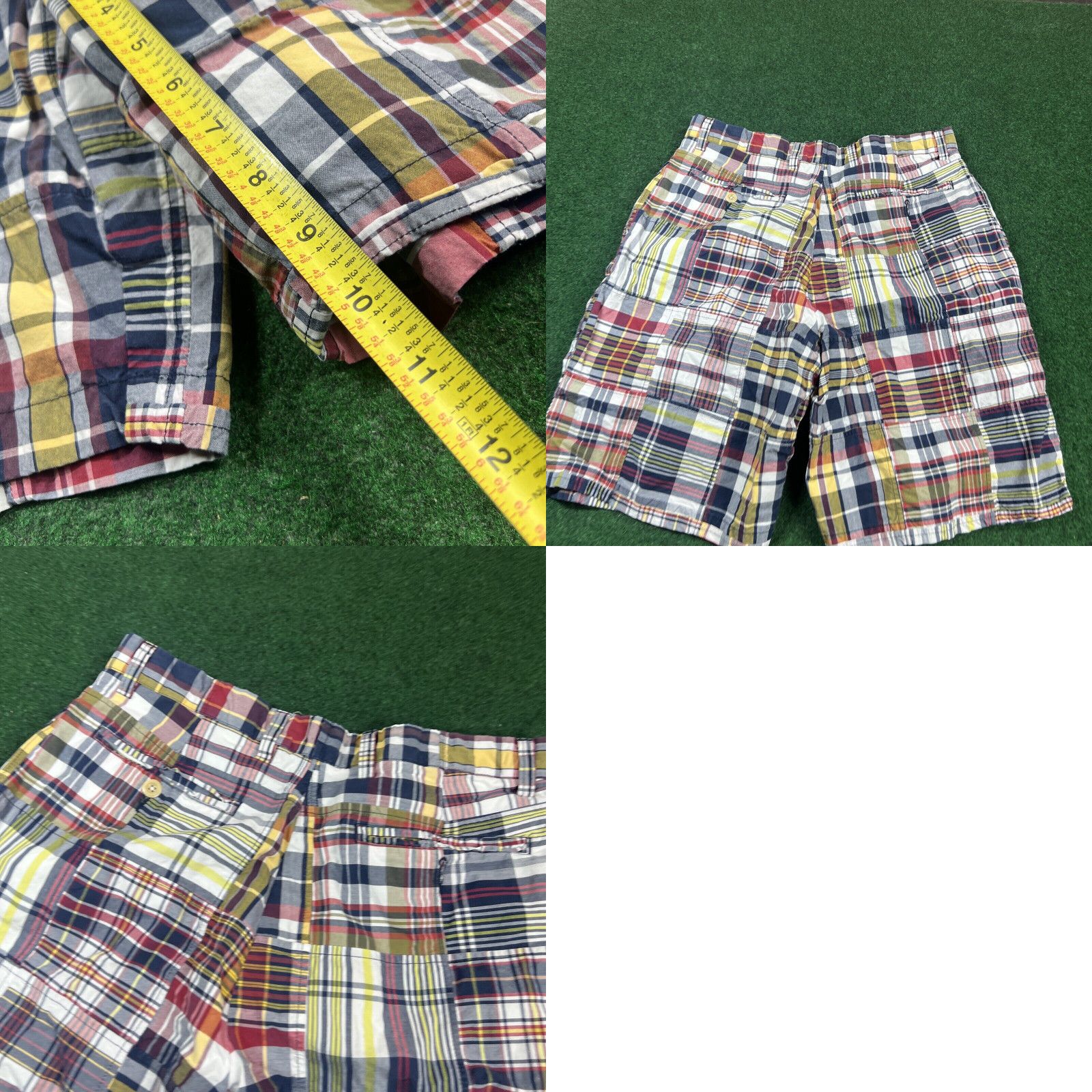 Nautica Nautica Clipper Shorts Mens 33 Relax Fit Multicolor Plaid Patchwork Cotton Size US 33 - 8 Thumbnail