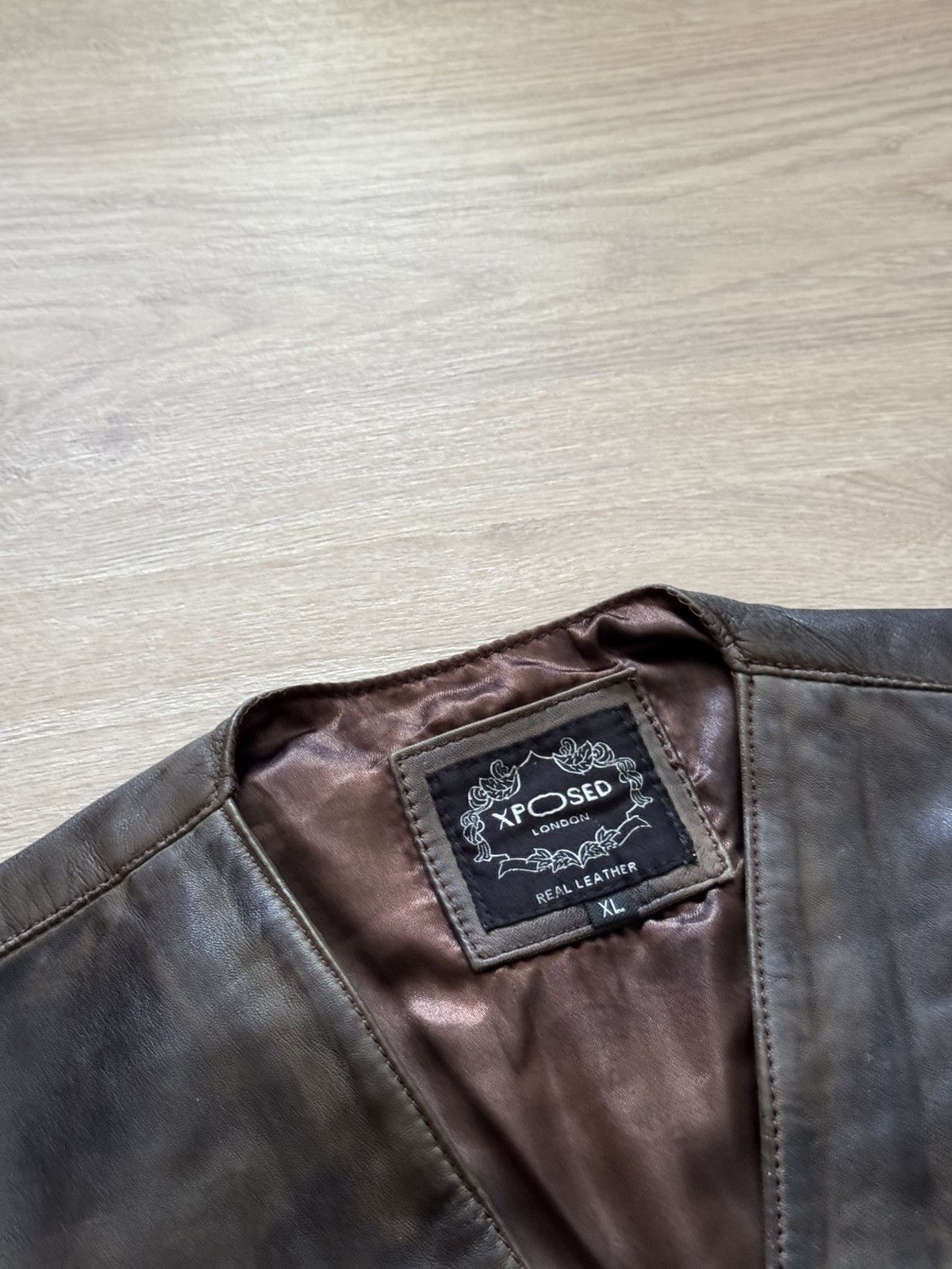 Genuine Leather Vintage Xposed London Genuine Leather Western Cowboy Vest Size US XL / EU 56 / 4 - 5 Thumbnail
