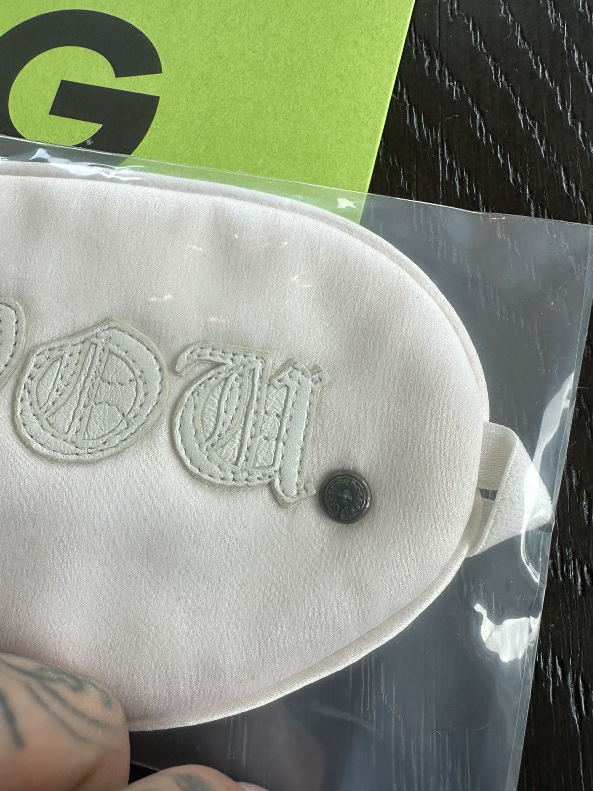Chrome Hearts CHROME HEARTS SILK & LEATHER PATCH FUCK YOU EYE MASK SLEEP Size ONE SIZE - 3 Thumbnail