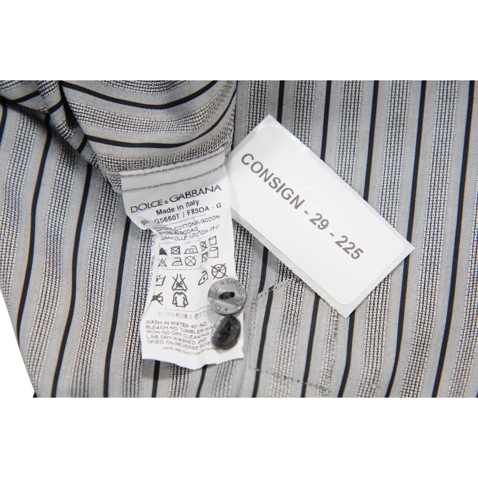 Dolce & Gabbana Martini Striped Button Down Shirt 43 / 17 Size US XL / EU 56 / 4 - 7 Thumbnail