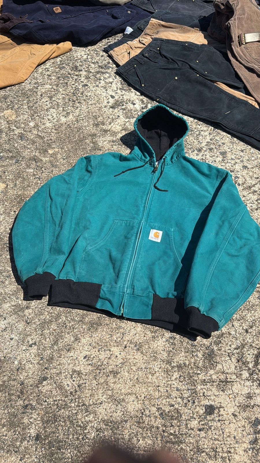 Carhartt Carhartt Hooded Teal Jacket Size US M / EU 48-50 / 2 - 1 Thumbnail