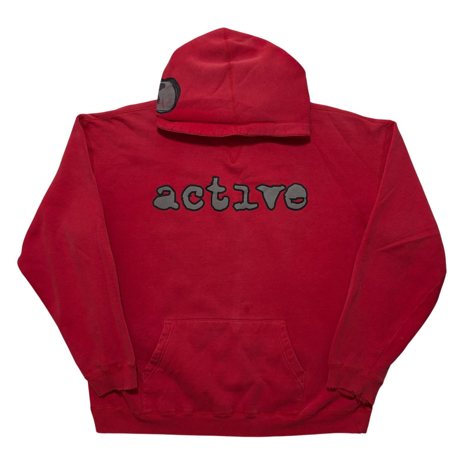 Quiksilver VTG Y2K 90's Active Surf Skull Faded Hoodie Red Men's XL Size US XL / EU 56 / 4 - 1 Thumbnail