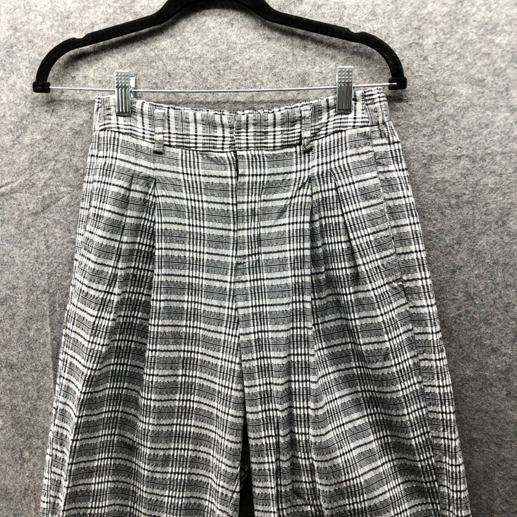 Urban Outfitters VINTAGE Urban Outfitters Gray Plaid High Waisted Pleated Seersucker Pants Womens M Knit Size 32" / US 10 / IT 46 - 6 Thumbnail