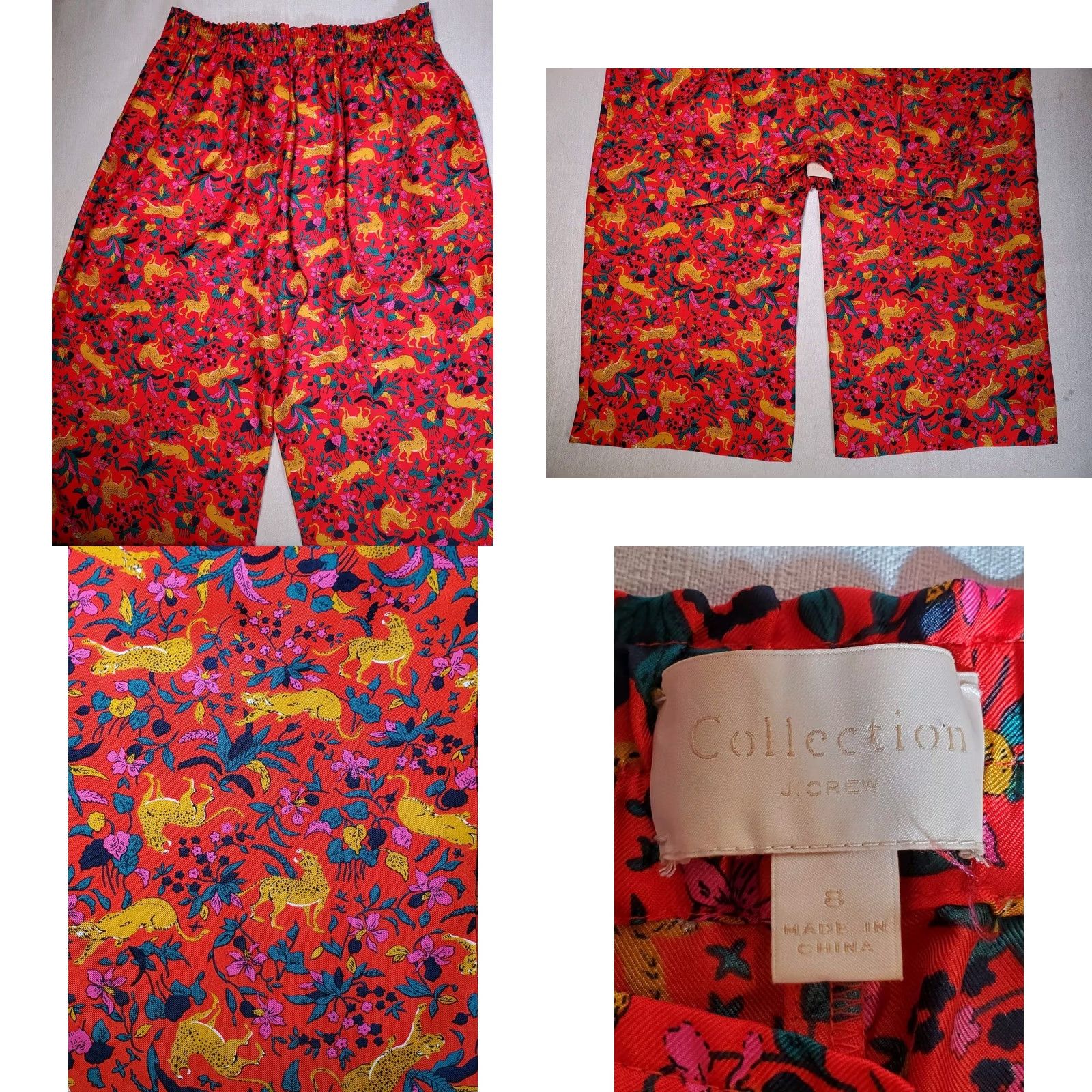 J.Crew J.Crew Collection Pant Women's 8 Silk Twill Pull On In Jungle Cat Floral Print Size 30" / US 8 / IT 44 - 8 Thumbnail