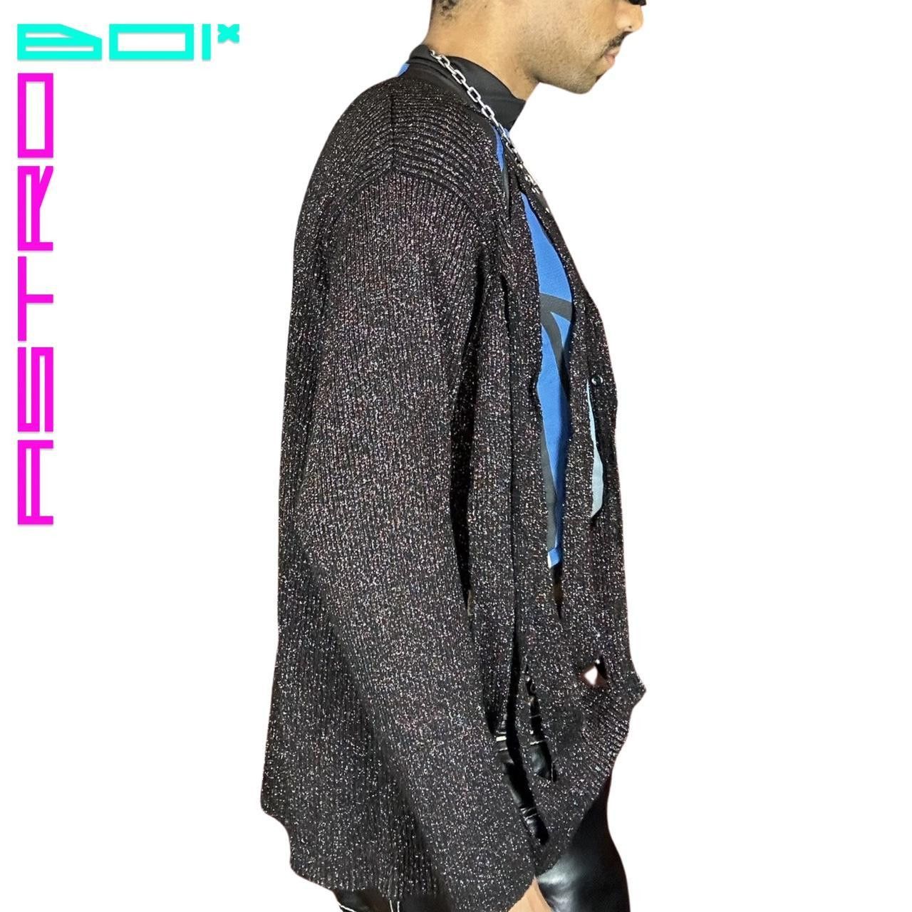 Other ASTROBOI* MODULAR BLACK METALLIC LUREX CARDIGAN _ XXL Size US XXL / EU 58 / 5 - 6 Thumbnail