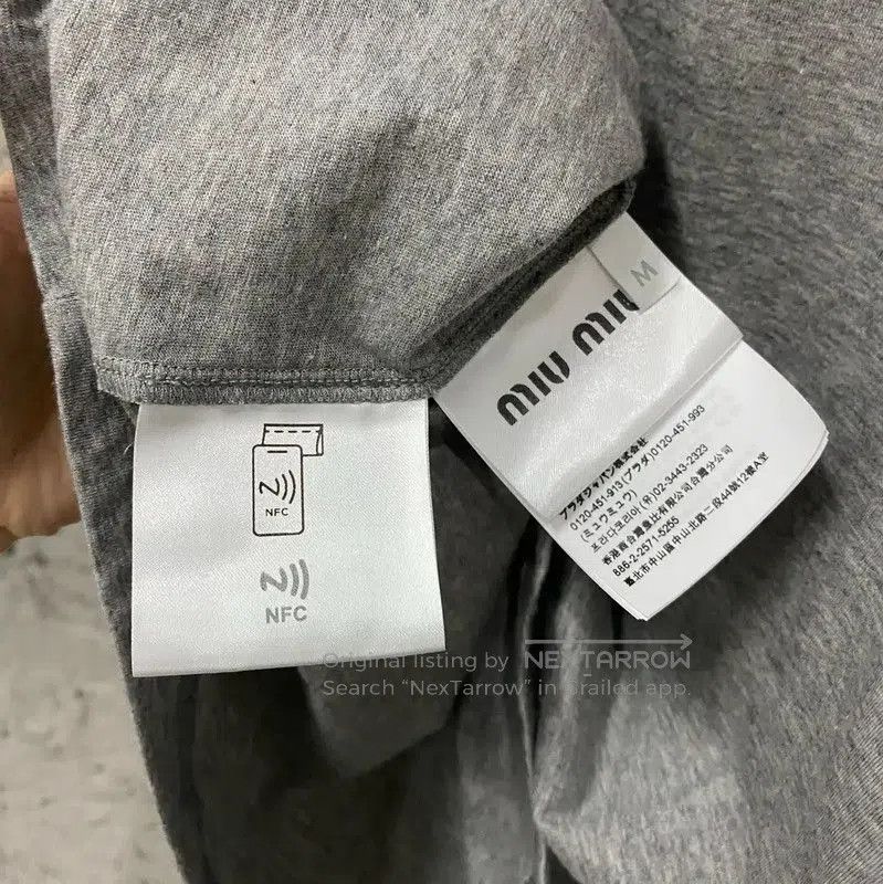 Miu Miu Miu Miu Gray Cotton Short Sleeve T-Shirt . Size M / US 6-8 / IT 42-44 - 7 Thumbnail