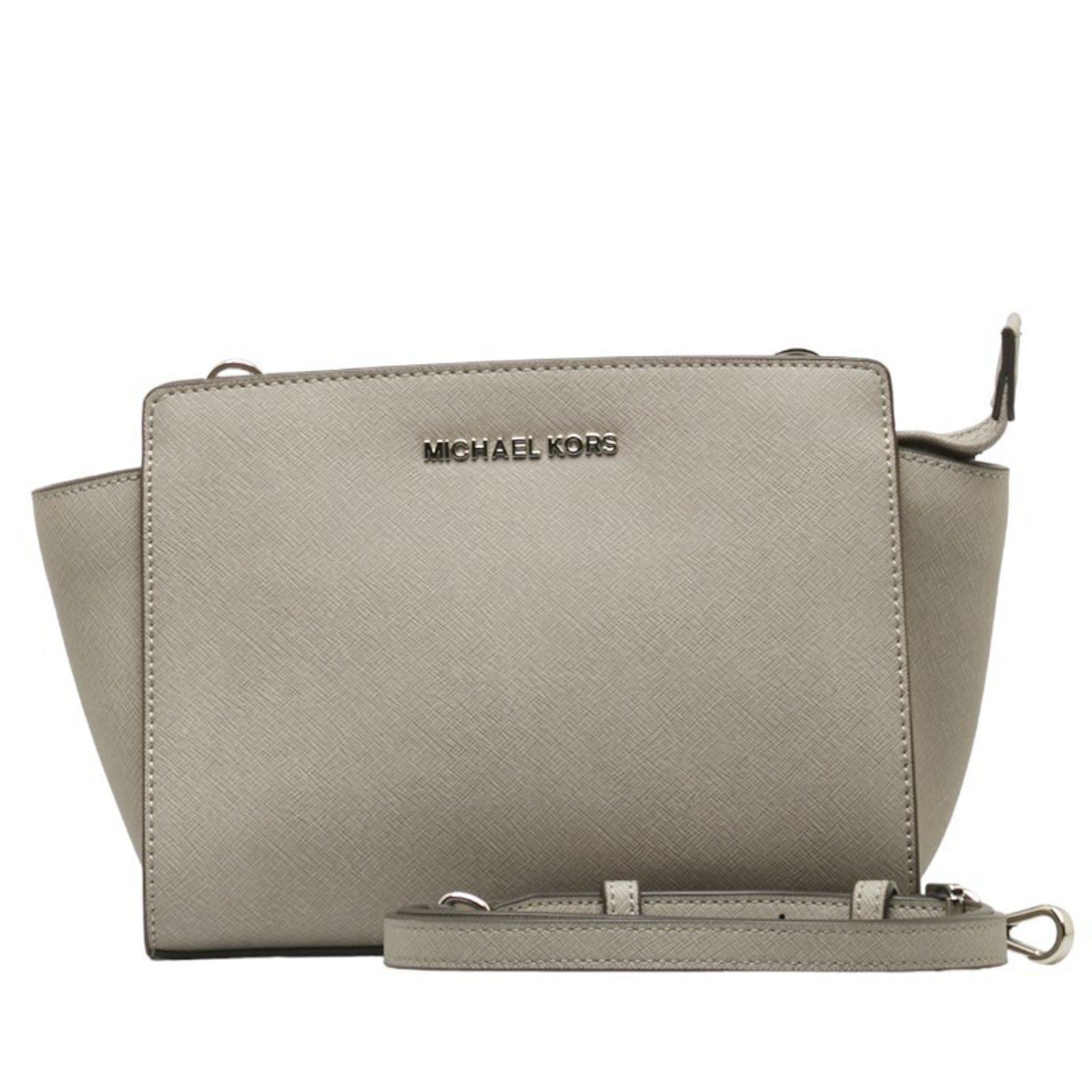 Michael Kors Michael Kors Selma Medium Shoulder Bag 30T3SLMM2L Grey Leather Women s Grailed