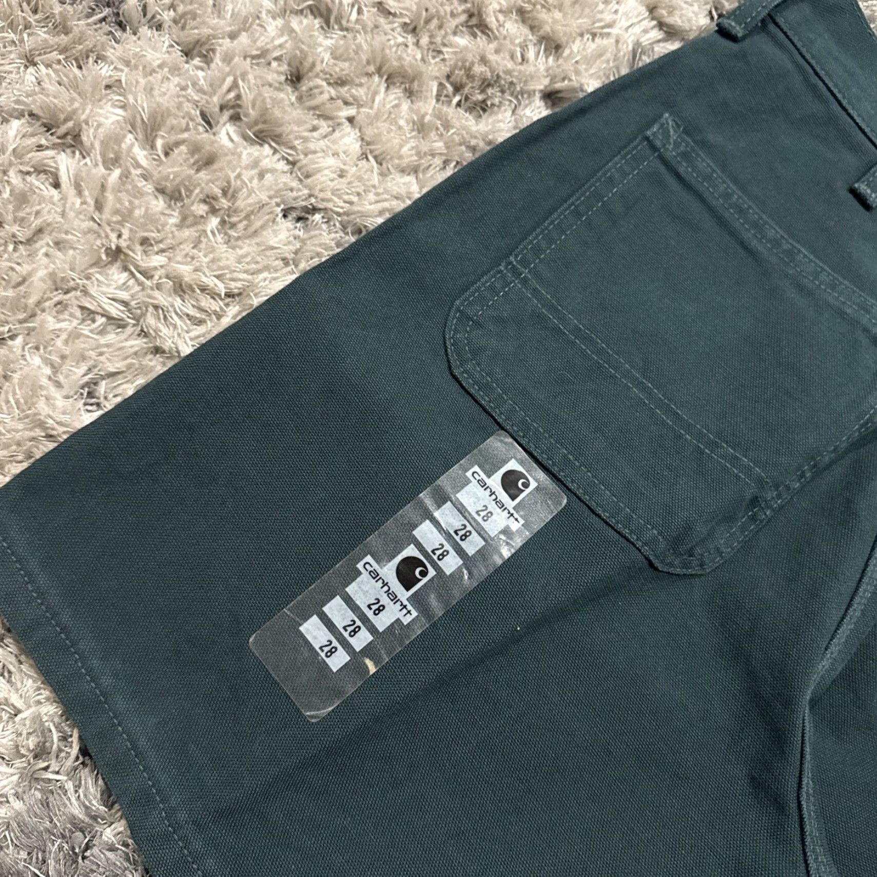 Carhartt VINTAGE Carhartt Jorts 90s Green Denim B30 EVG HTF RARE Men’s 28 Cargo BNWT Size US 28 / EU 44 - 2 Thumbnail