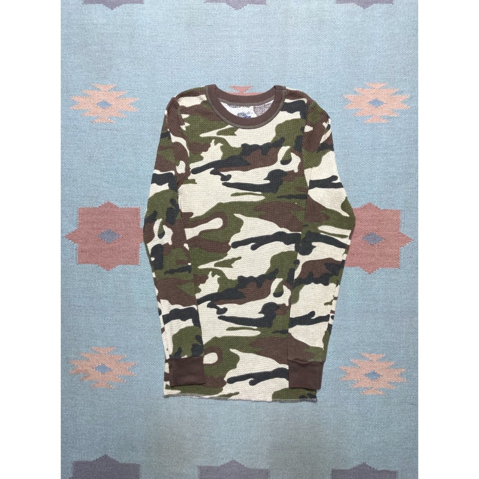 Layer 8 VINTAGE Base Waffle knit thermal shirt camo long sleeve base layer camouflage women’s small S Camouflage Thermal Knit Shirt Womens Small Size S / US 4 / IT 40 - 2 Thumbnail