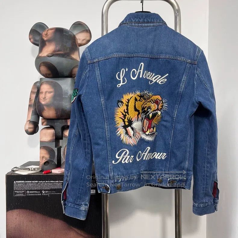 Gucci Gucci Tiger head embroidered denim jacket Size US S / EU 44-46 / 1 - 2 Thumbnail