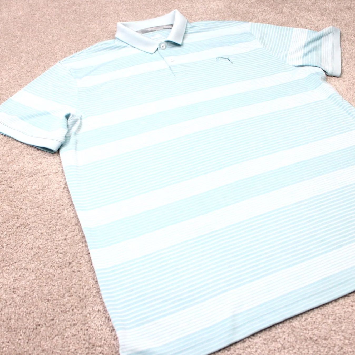 Puma Puma Polo Shirt Mens 2XL XXL Blue Striped Golf Short Sleeve Pullover Polo Shirt Mens 2XL XXL Blue Striped Golf Short Sleeve Pullover Size US XXL / EU 58 / 5 - 4 Thumbnail
