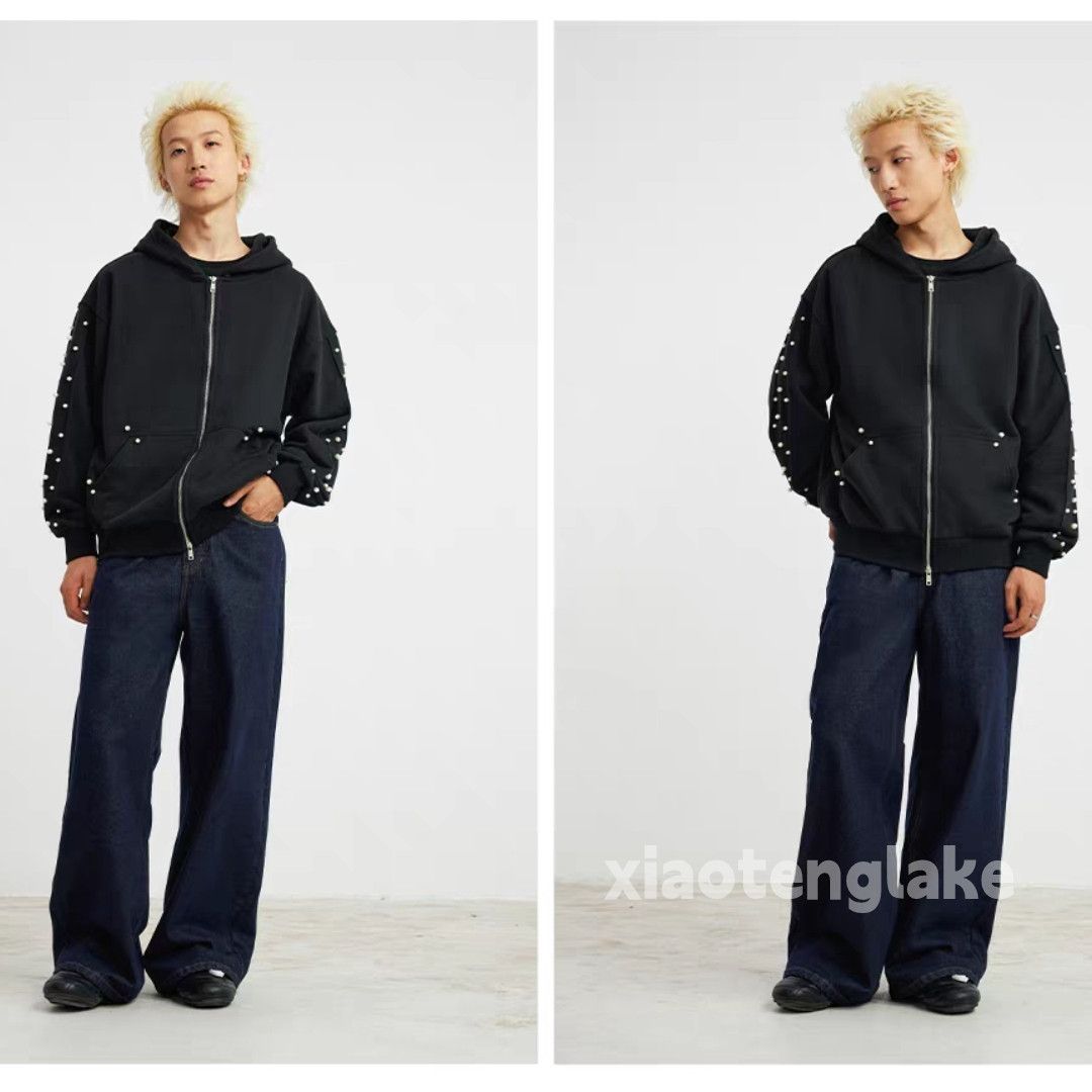 Designer unisex outdoor utility loose zipper skate hiphop hoodie Size US M / EU 48-50 / 2 - 3 Thumbnail