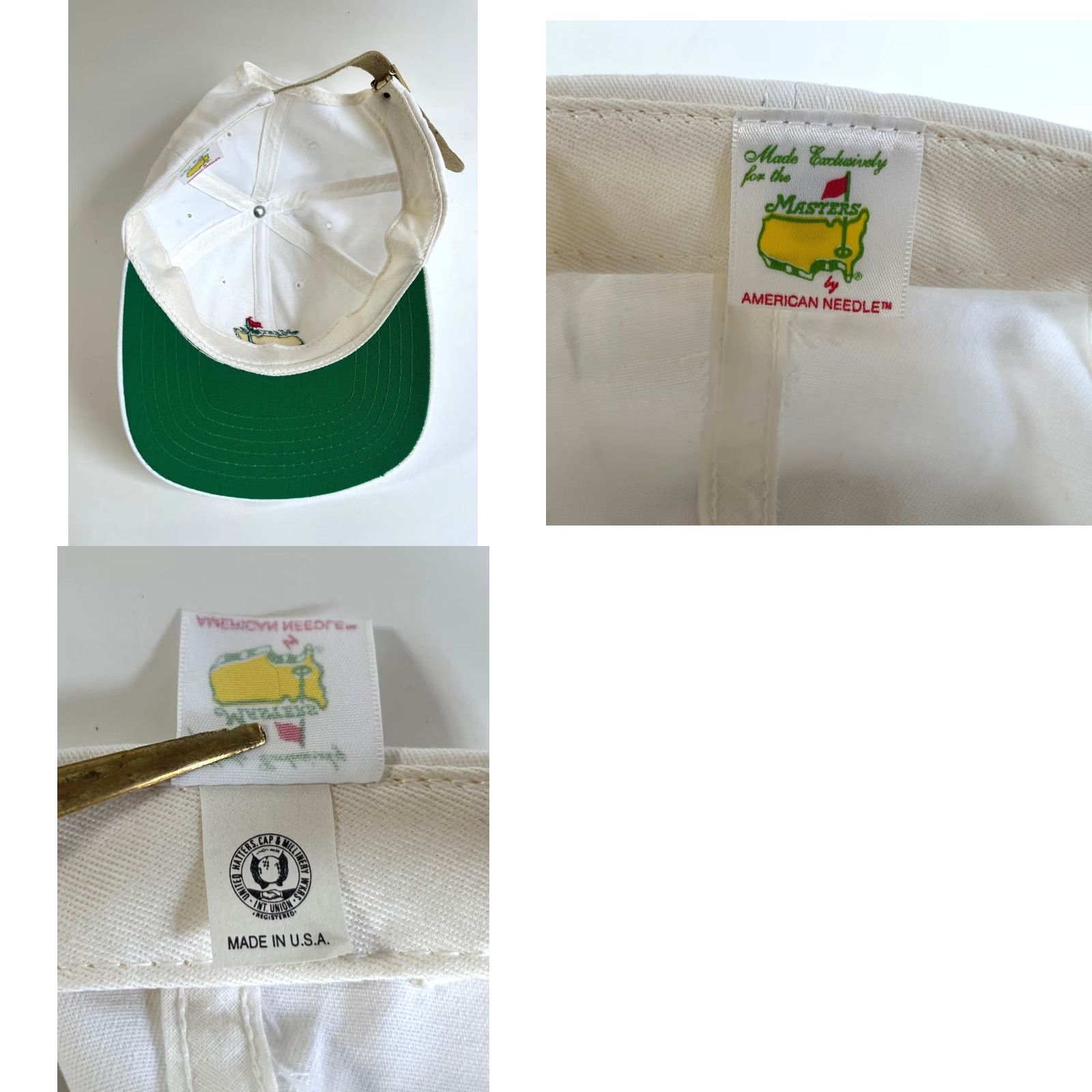 American Needle VINTAGE Masters Golf American Needle Strapback Hat Adult One Size White Cotton Canvas Adjustable Men Men's Sport, Golf, 90s Size ONE SIZE - 9 Thumbnail