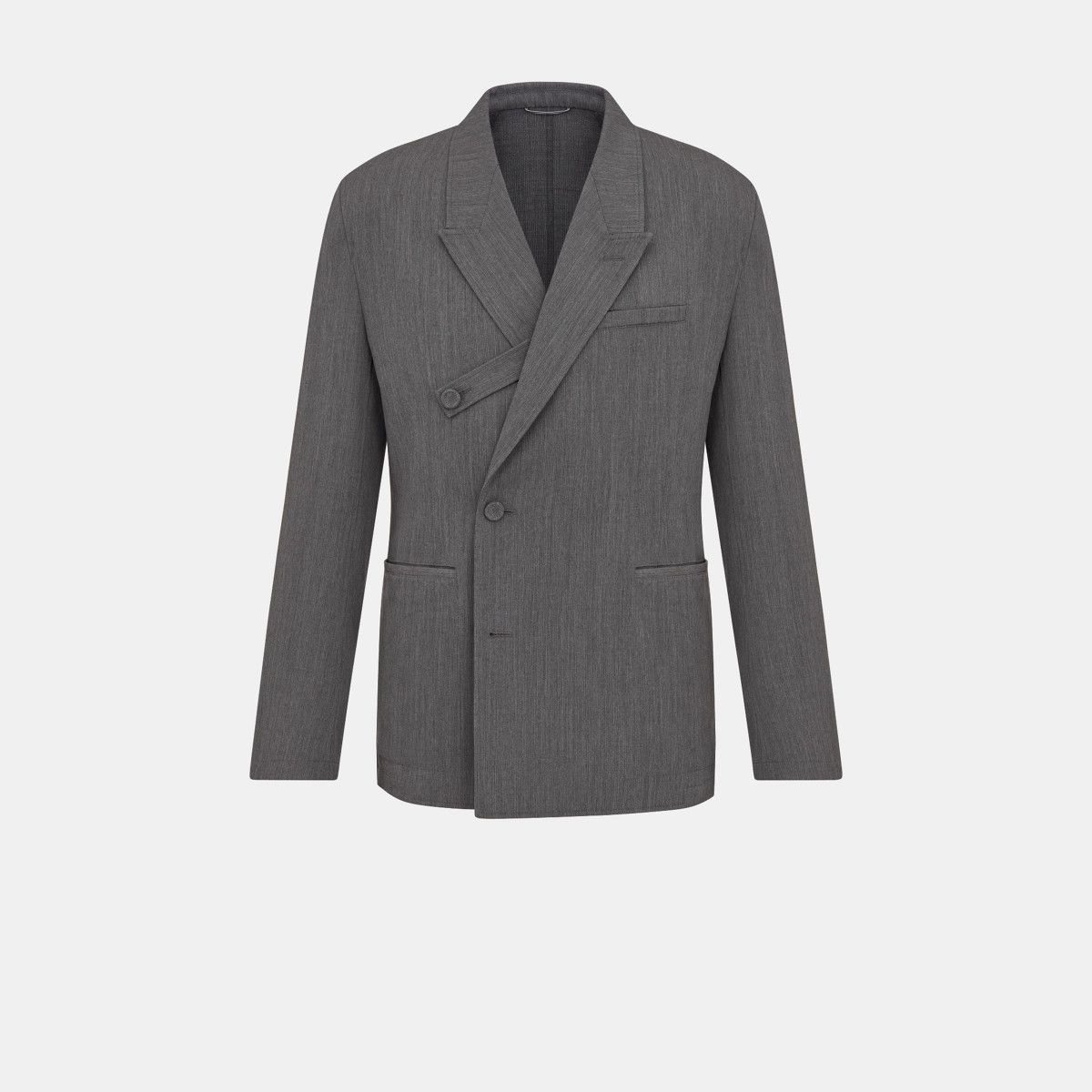 Dior o1bcso1str0326 Oblique Jacket with Buttoned Strap in Grey Size US M / EU 48-50 / 2 - 1 Thumbnail